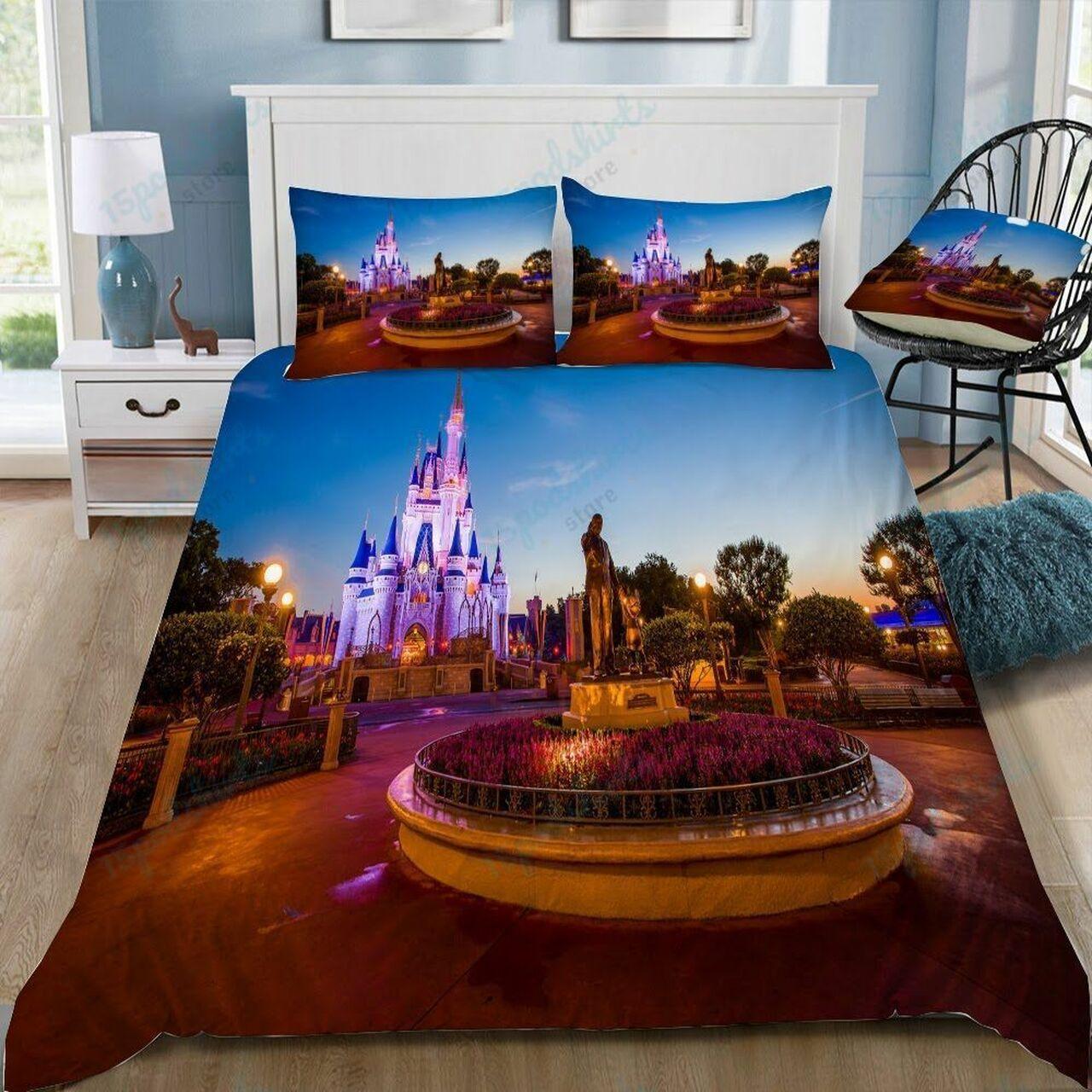 Disney Castle 222 Beautiful Decor For Disney Fan Bedding Set Duvet Cover Meaningful Gift For Love