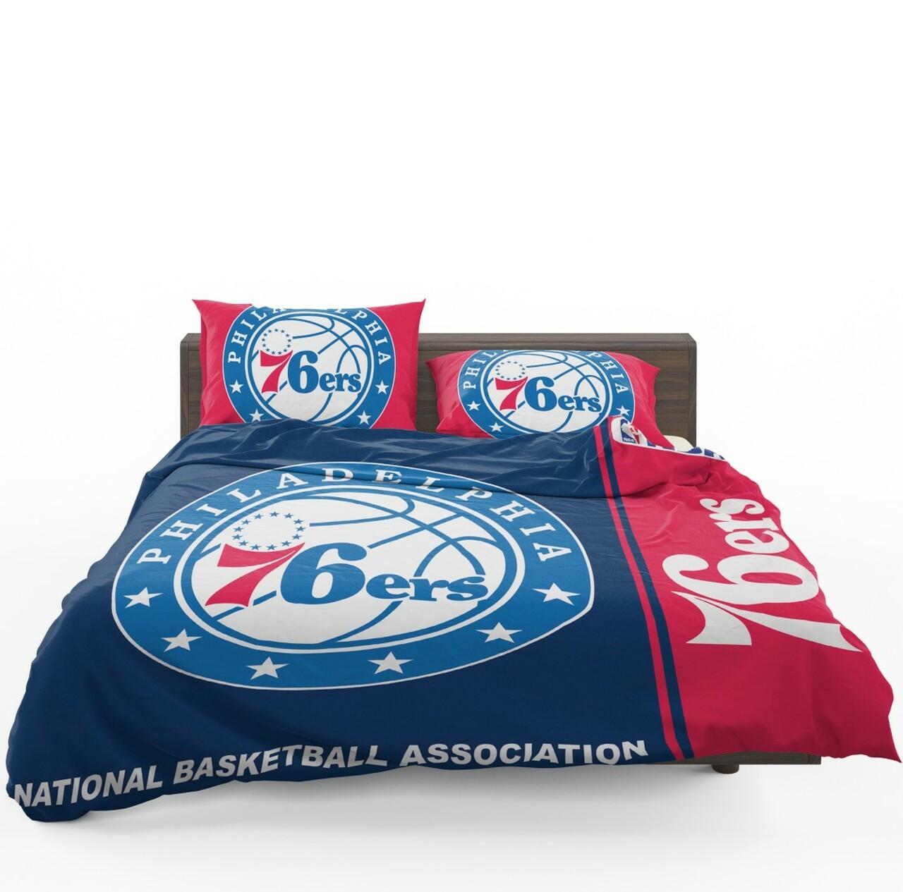 Philadelphia 76Ers Nba Basketball Bedding Set Duvet Cover Basketball Home Decor For Fans