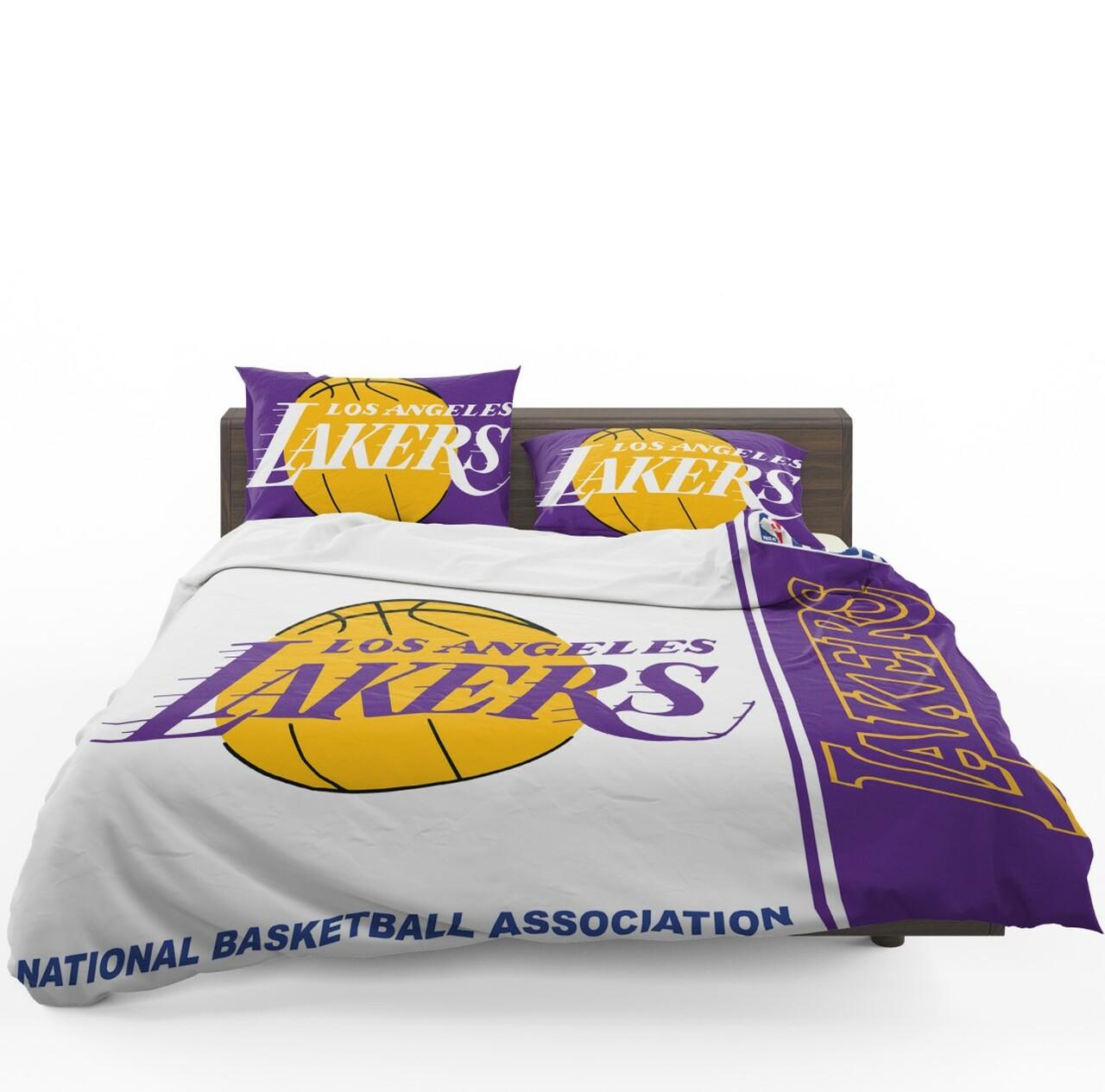 Los Angeles Lakers Nba Basketball Bedding Set Duvet Cover Basketball Home Decor For Fans