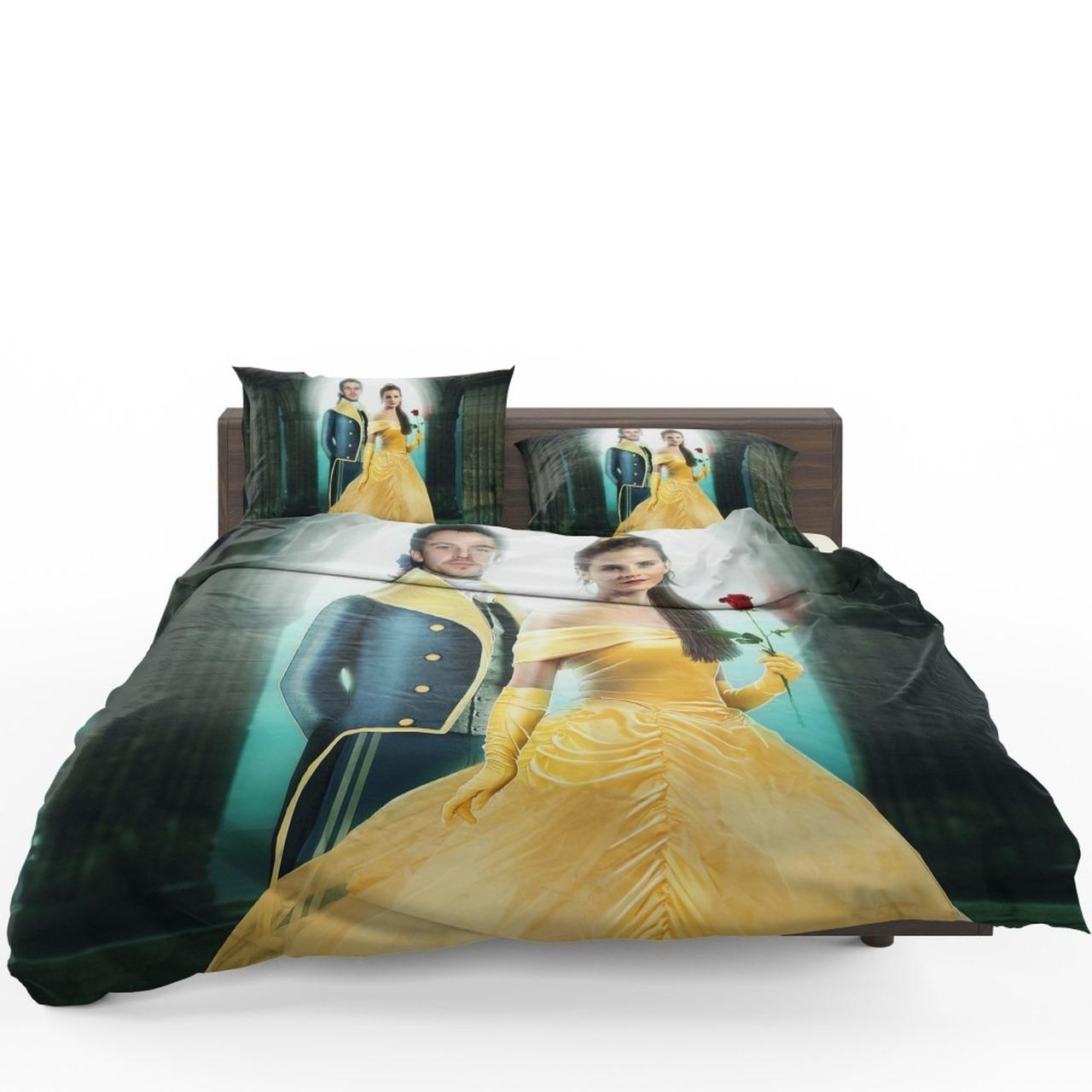 Beauty And The Beast 2017 Movie Emma Watson Amazing Disney Room Decor Bedding Set Duvet Cover With Pillowcase Meaningful Gift For Kids Friend Family Member Holiday Gift