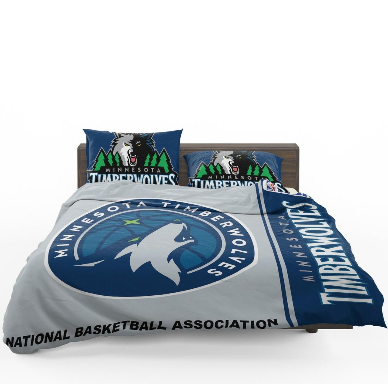 Minnesota Timberwolves Nba Basketball Bedding Set Duvet Cover Basketball Home Decor For Fans