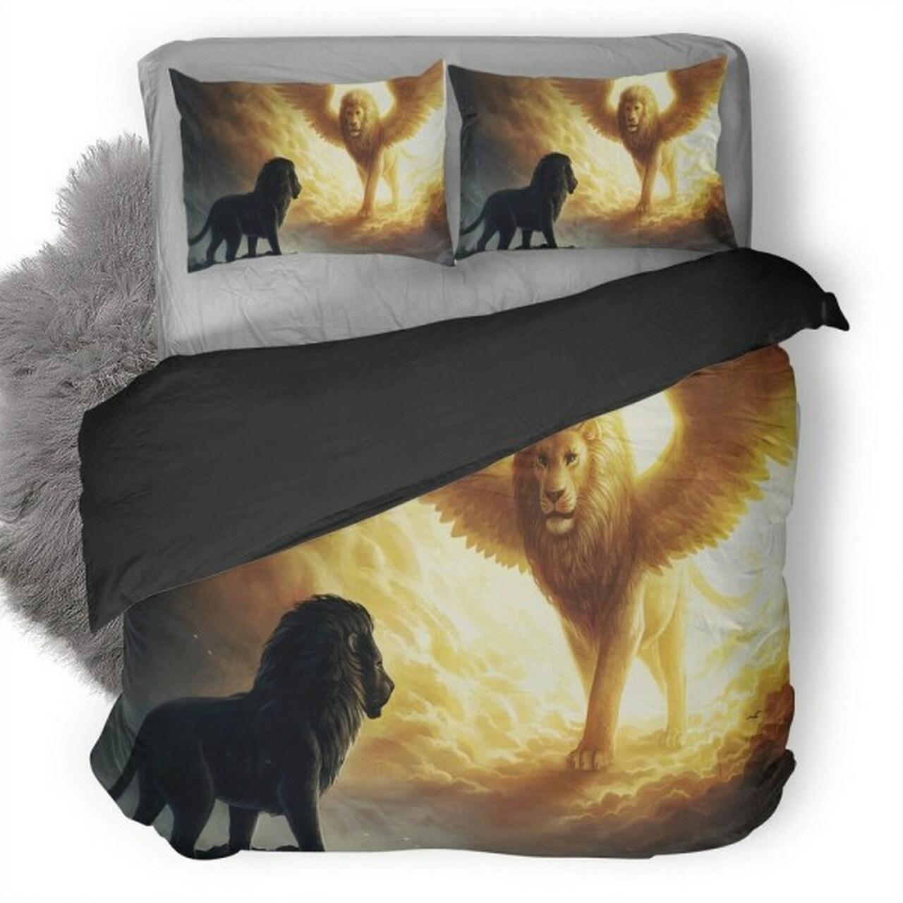 Lion King Spiritual Dark Fantasy Amazing Disney Room Decor Bedding Set Duvet Cover With Pillowcase Meaningful Gift For Kids Friend Family Member Holiday Gift