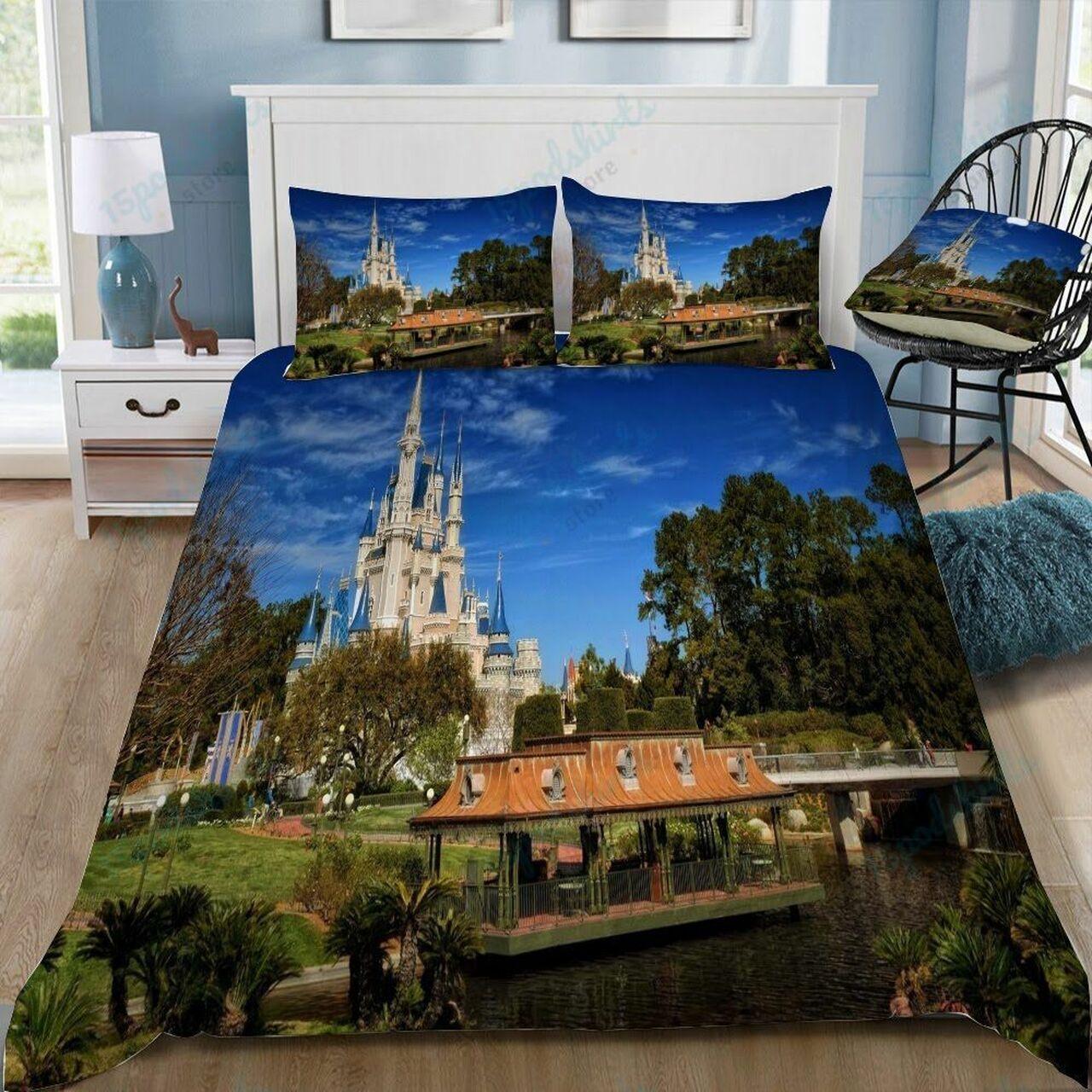 Disney Castle 6 Beautiful Decor For Disney Fan Bedding Set Duvet Cover Meaningful Gift For Love