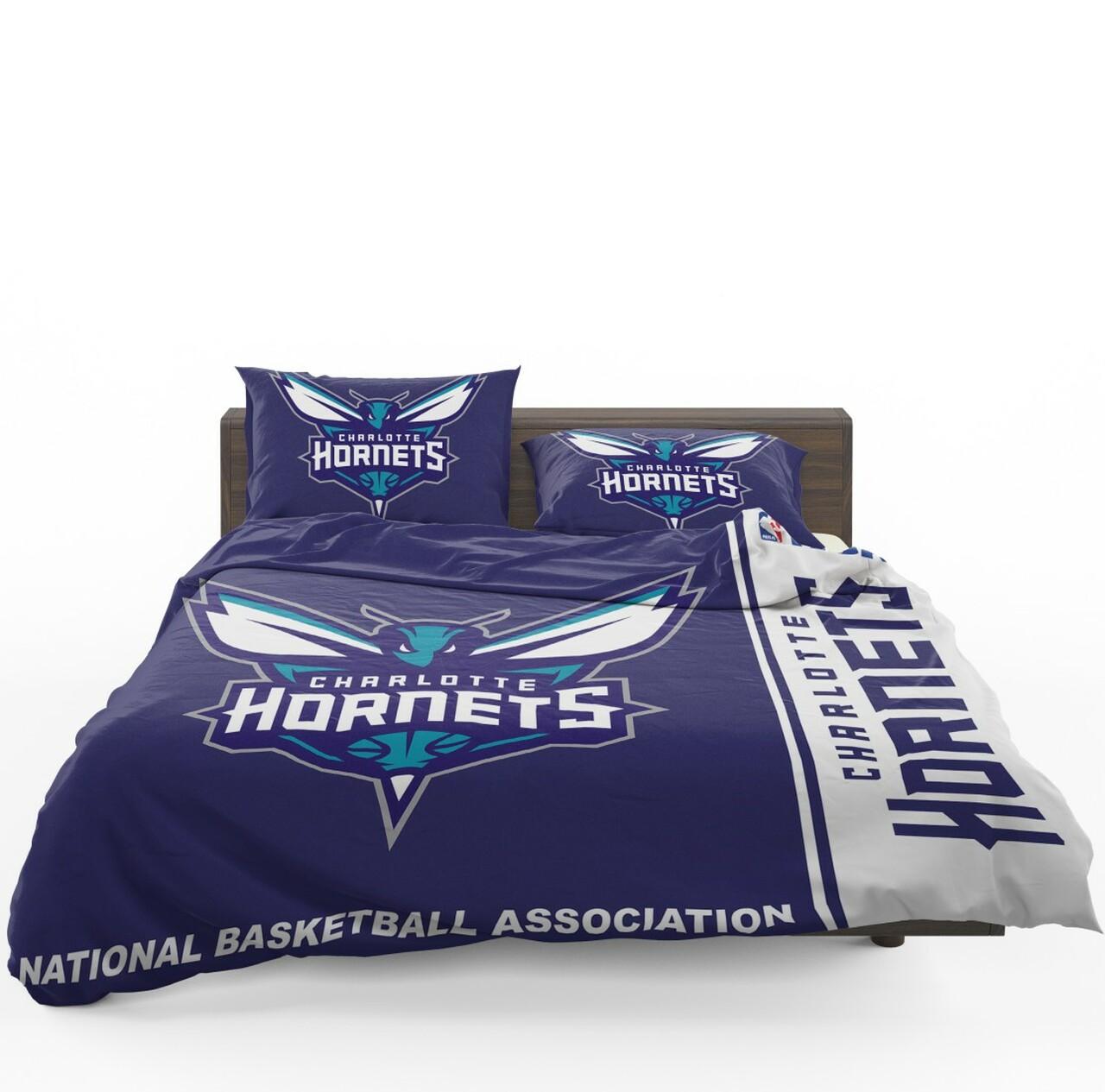 Charlotte Hornets Nba Basketball Bedding Set Duvet Cover Basketball Home Decor For Fans