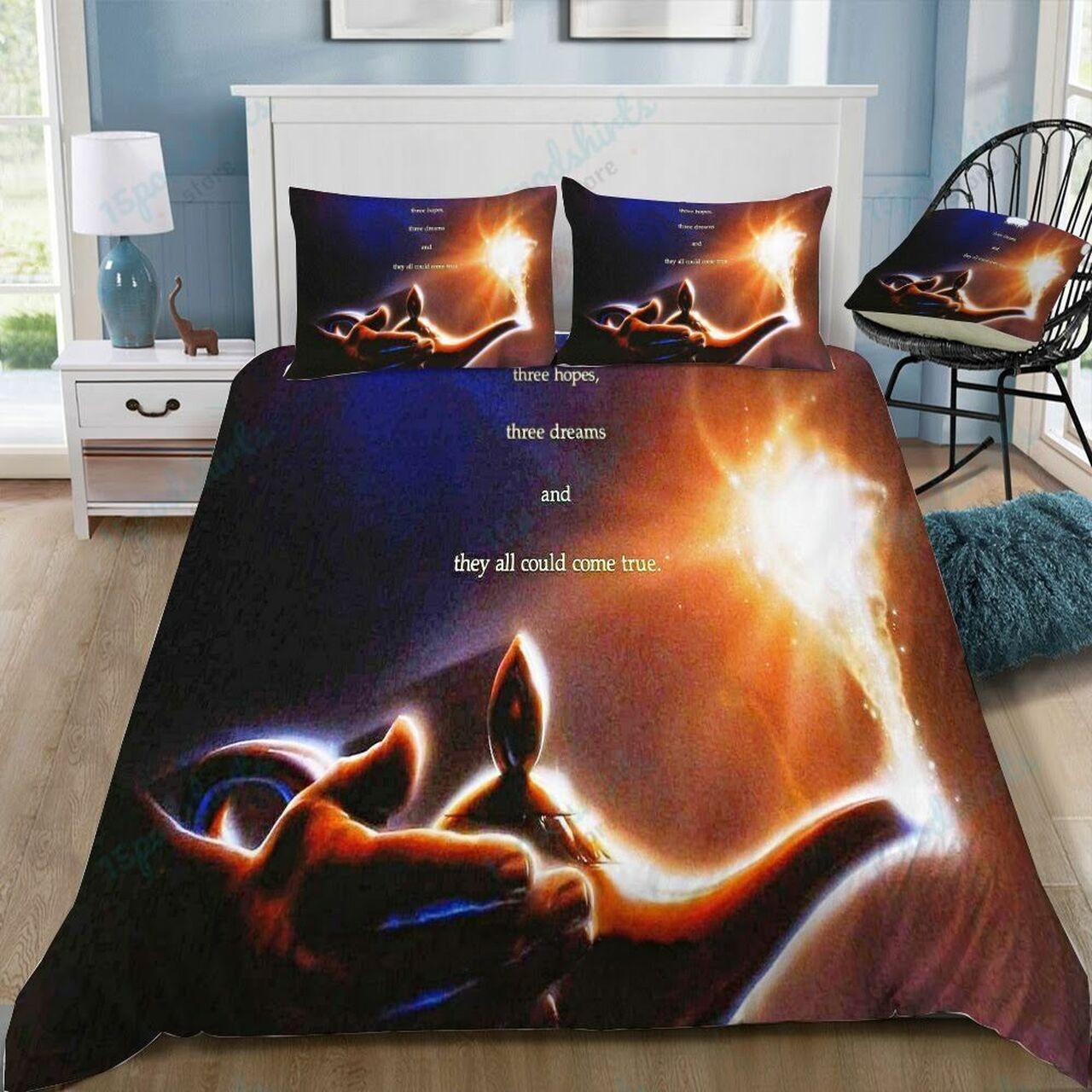 Disney Aladdin The Magic Lamp 3 Beautiful Decor For Disney Fan Bedding Set Duvet Cover Meaningful Gift For Love