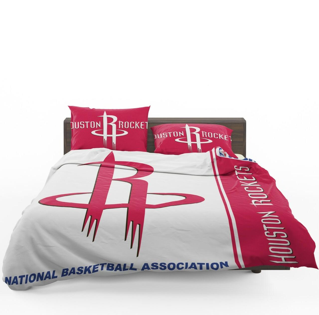 Houston Rockets Nba Basketball Bedding Set Duvet Cover Basketball Home Decor For Fans