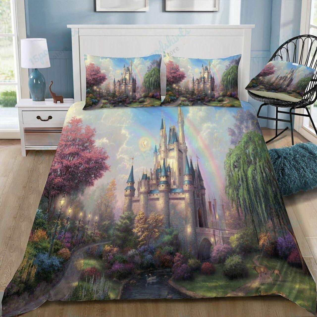 Disney Castle 322 Beautiful Decor For Disney Fan Bedding Set Duvet Cover Meaningful Gift For Love
