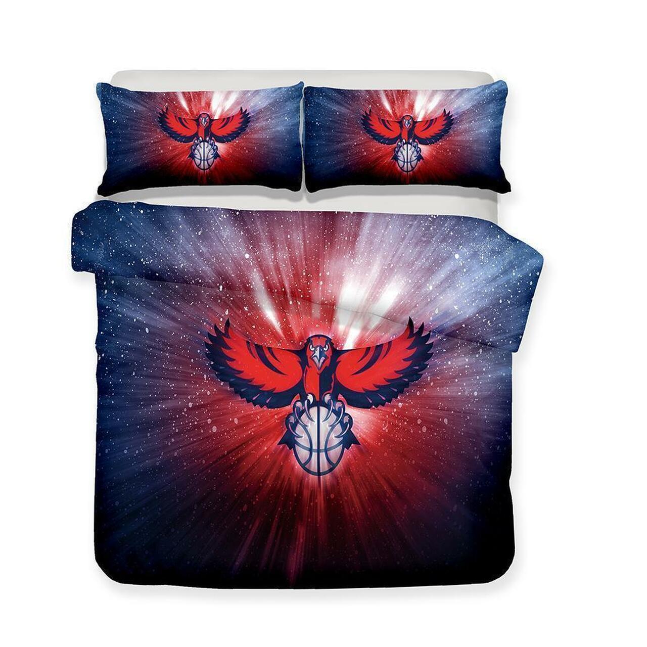 Hawks Atlanta Hawks Nba Logo Themes Bedding Set Duvet Cover Basketball Home Decor For Fans
