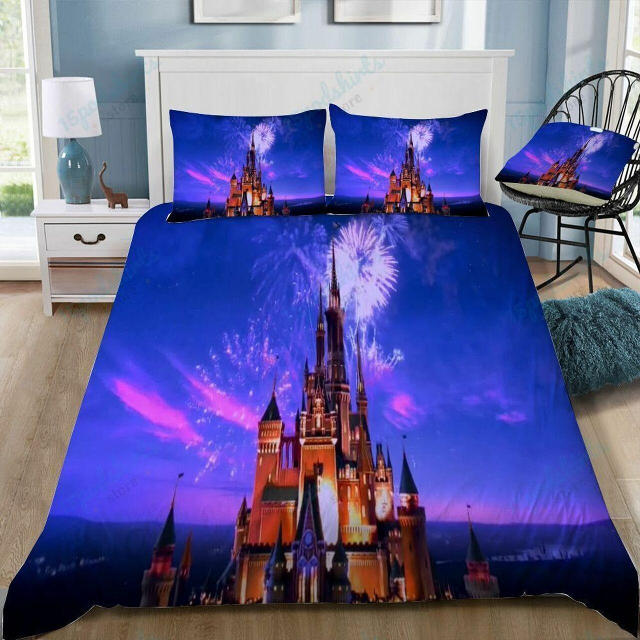 Disney Castle 172 Beautiful Decor For Disney Fan Bedding Set Duvet Cover Meaningful Gift For Love