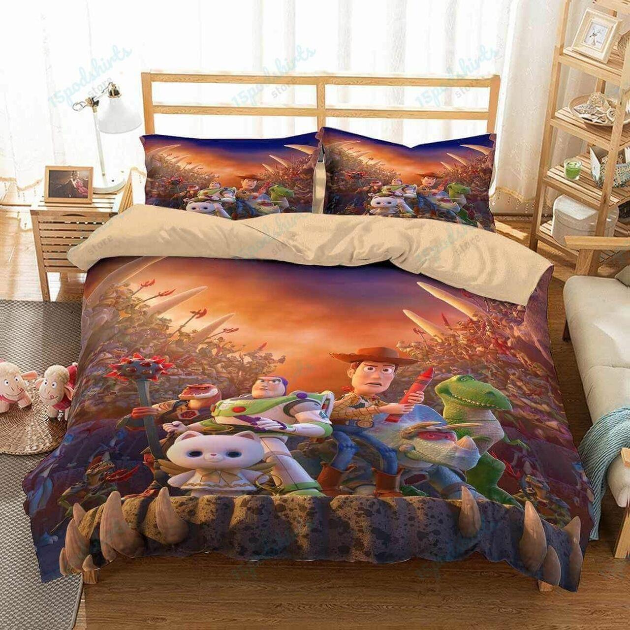 Toy Story 3 Beautiful Decor For Disney Fan Bedding Set Duvet Cover Meaningful Gift For Love