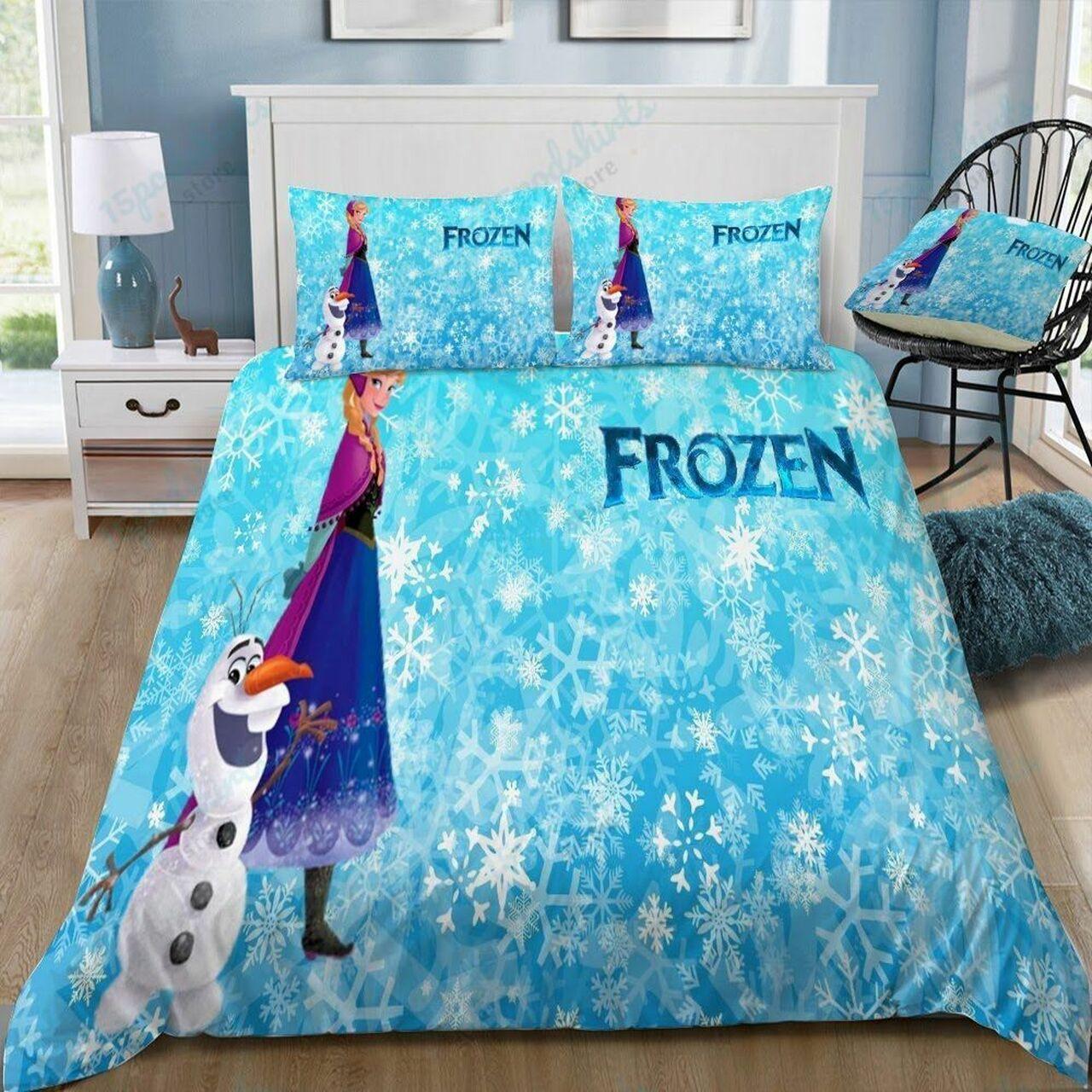 Disney Frozen Anna And Olaf 10 Beautiful Decor For Disney Fan Bedding Set Duvet Cover Meaningful Gift For Love
