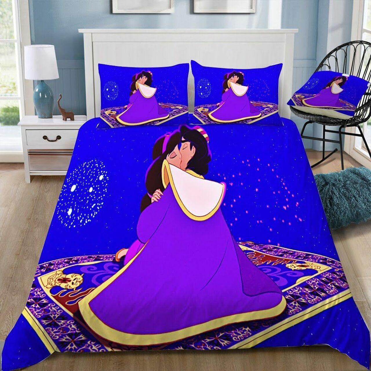 Disney Aladdin And Jasmine 38 Beautiful Decor For Disney Fan Bedding Set Duvet Cover Meaningful Gift For Love