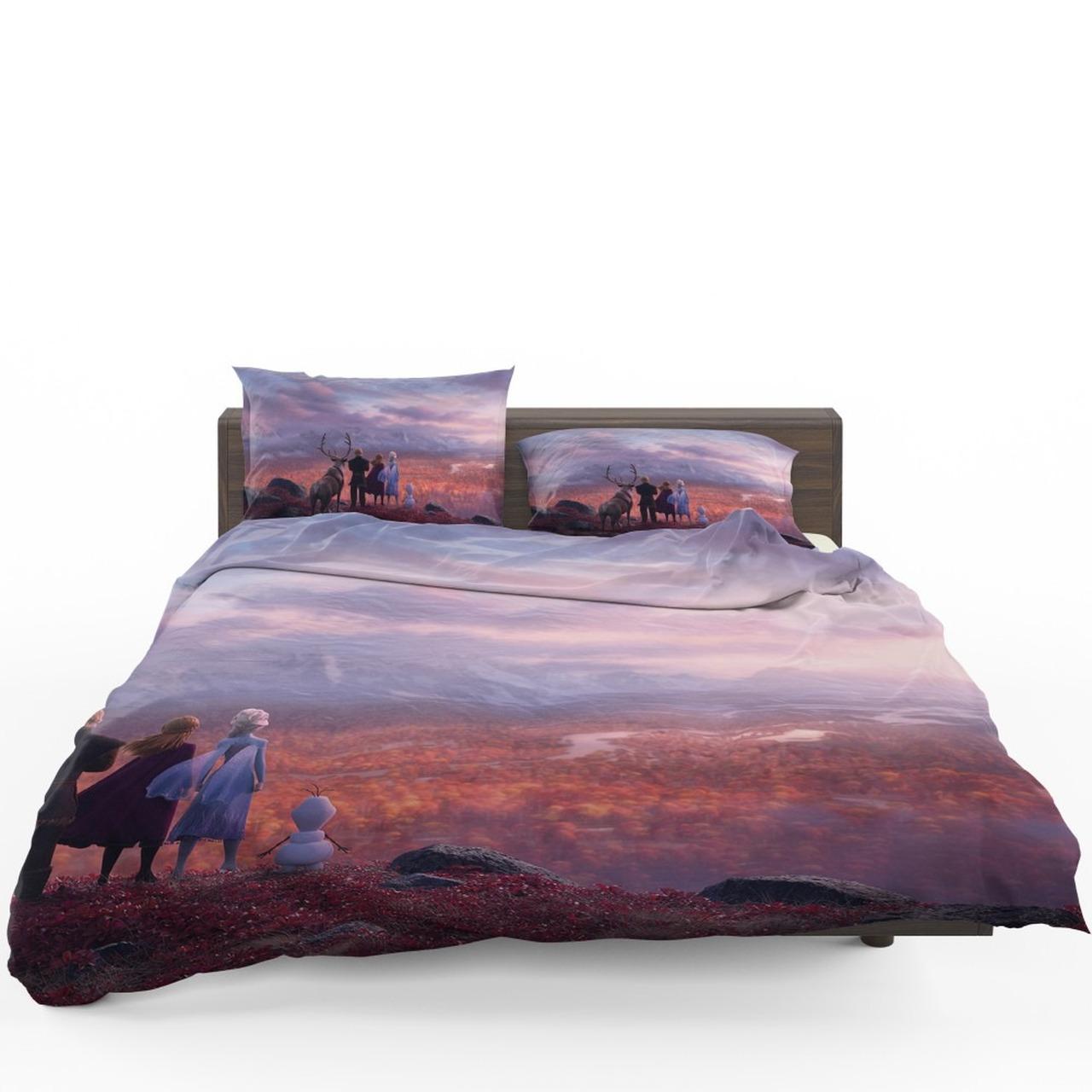Frozen 2 Movie Annaelsakristoffolaf Amazing Disney Room Decor Bedding Set Duvet Cover With Pillowcase Meaningful Gift For Kids Friend Family Member Holiday Gift