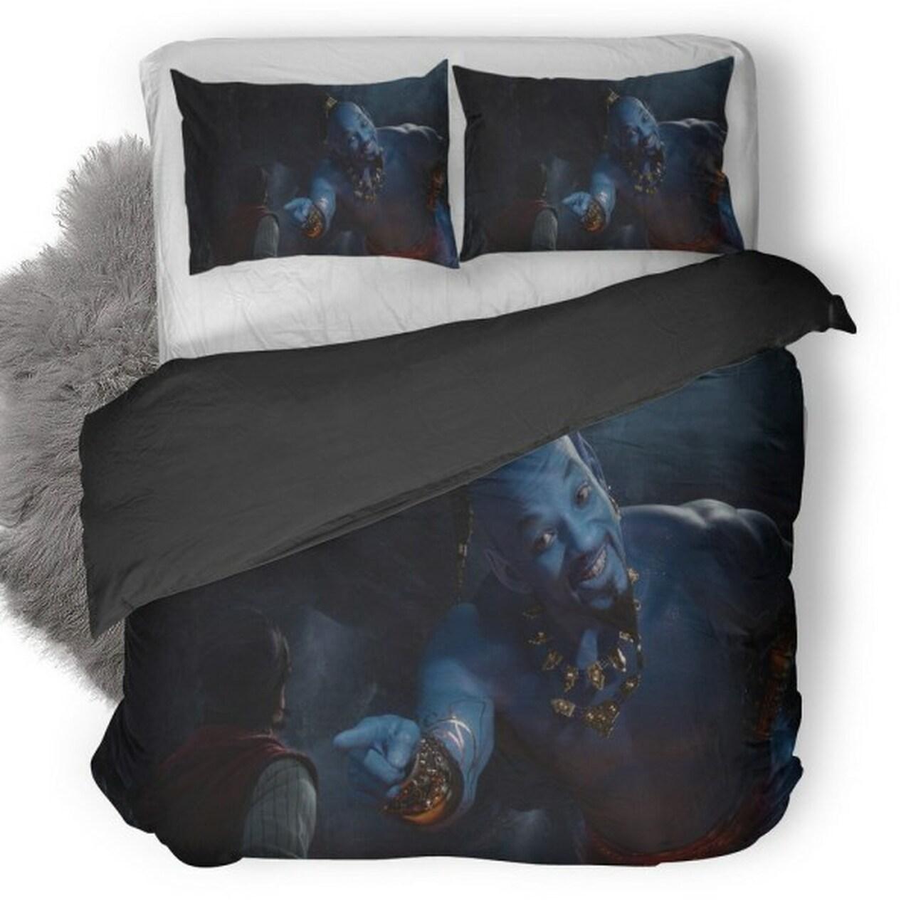 Genie In Aladdin 2019 Amazing Disney Room Decor Bedding Set Duvet Cover With Pillowcase Meaningful Gift For Kids Friend Family Member Holiday Gift