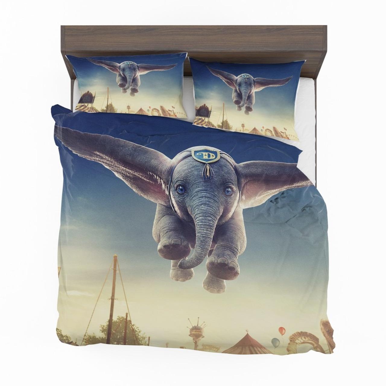Dumbo 2019 Movie Amazing Disney Room Decor Bedding Set Duvet Cover With Pillowcase Meaningful Gift For Kids Friend Family Member Holiday Gift