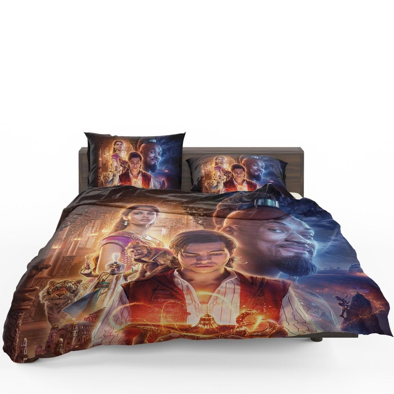 Disney Aladdin Movie Willmith Mena Massoud Naomicott Beautiful Decor For Disney Fan Bedding Set Duvet Cover Meaningful Gift For Love