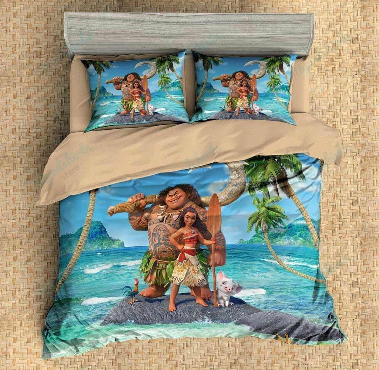 Moana 6 Beautiful Decor For Disney Fan Bedding Set Duvet Cover Meaningful Gift For Love