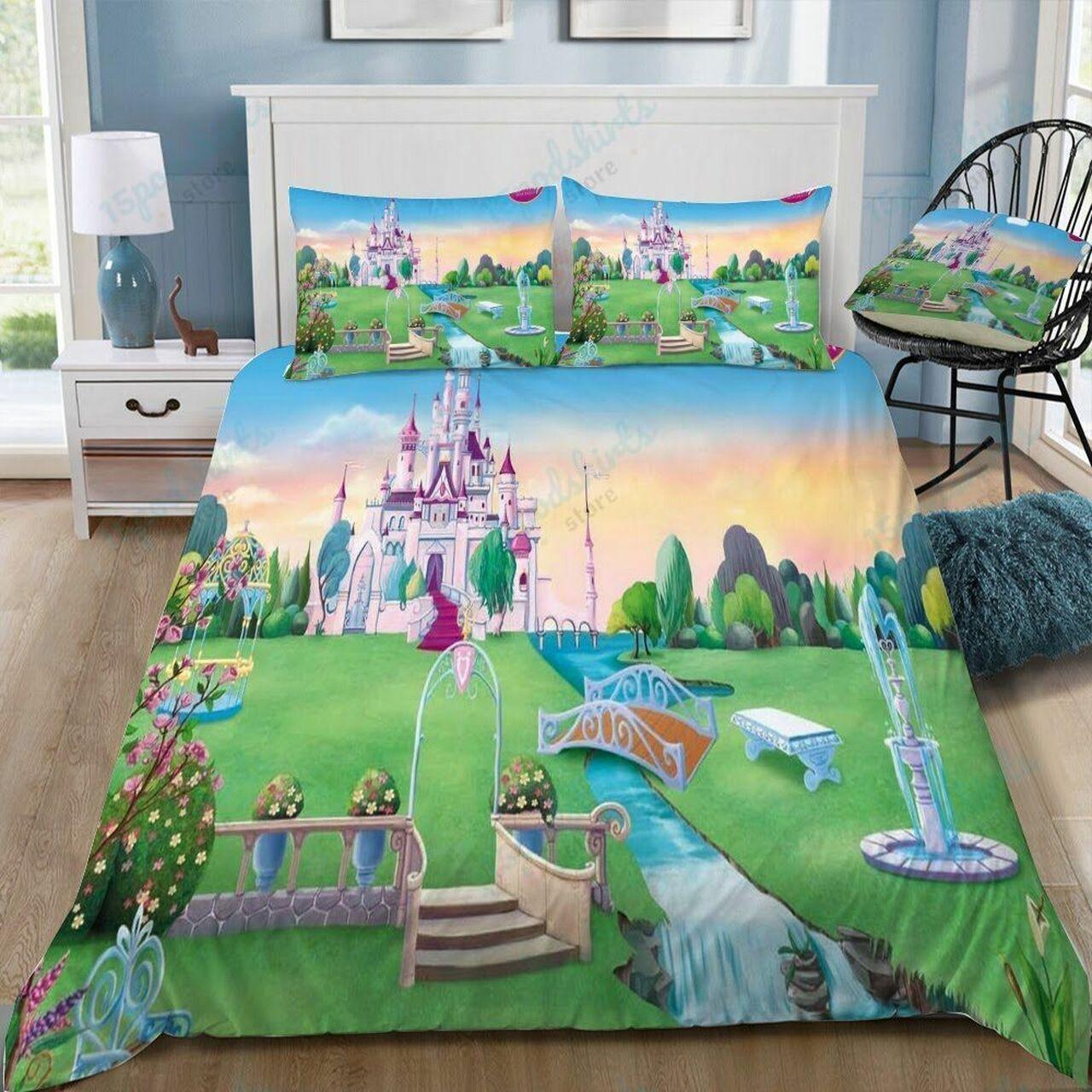Disney Castle 162 Beautiful Decor For Disney Fan Bedding Set Duvet Cover Meaningful Gift For Love