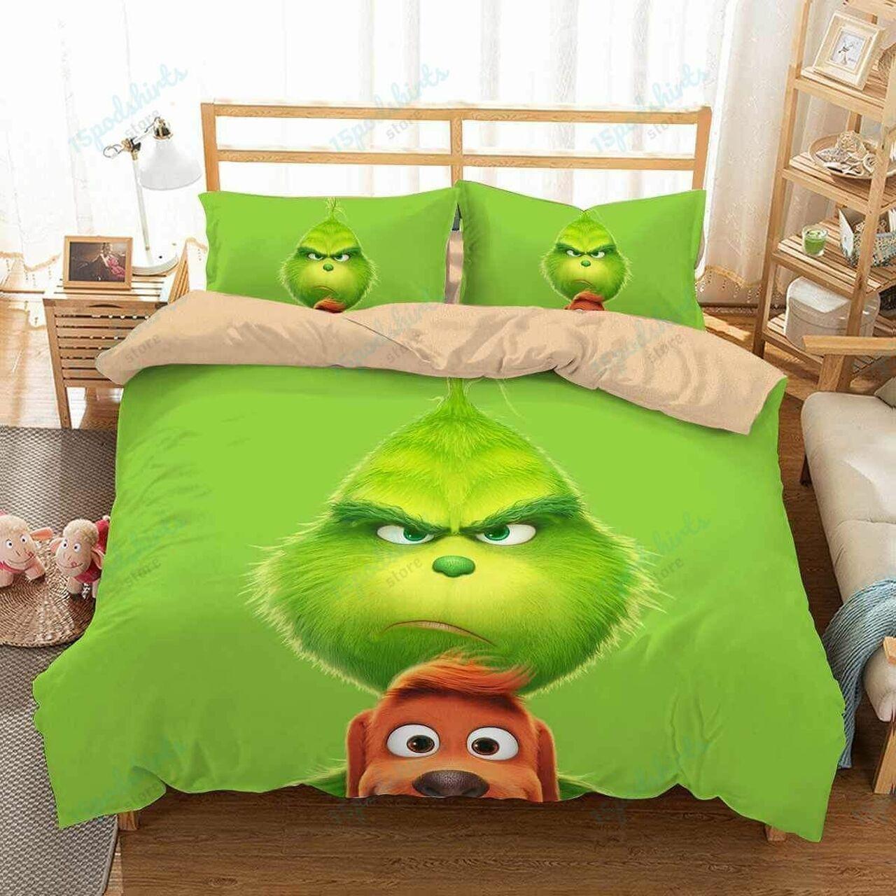 The Grinch 1 Beautiful Decor For Disney Fan Bedding Set Duvet Cover Meaningful Gift For Love