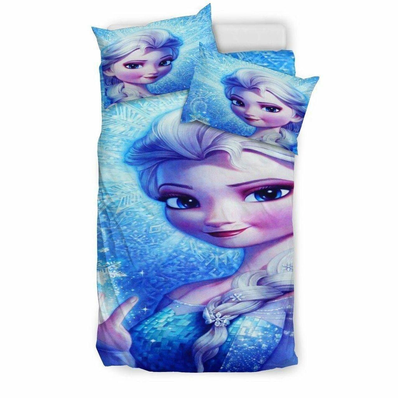 Elsa Frozen And Pillowcaseet Amazing Disney Room Decor Bedding Set Duvet Cover With Pillowcase Meaningful Gift For Kids Friend Family Member Holiday Gift