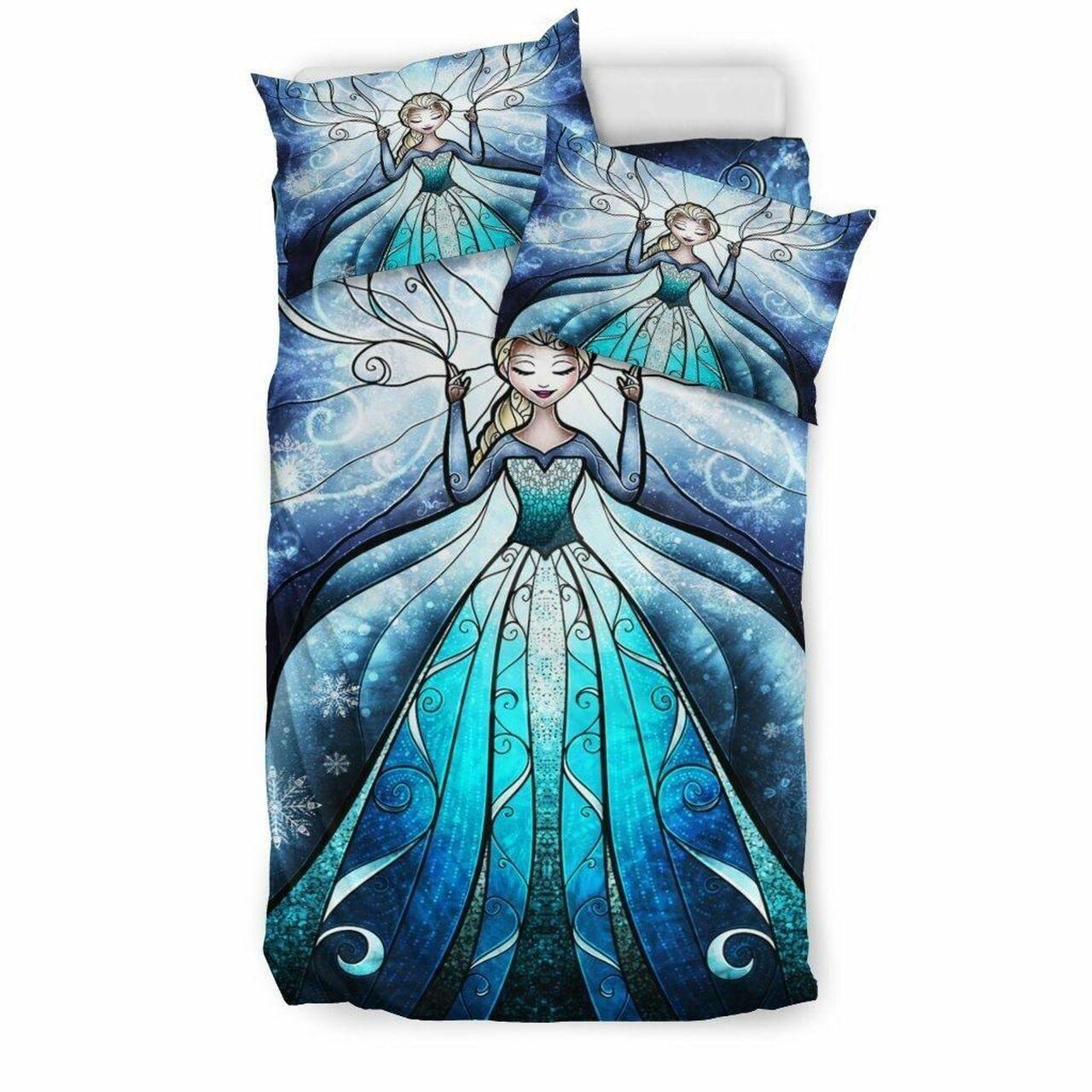 Elsa Frozen 1 And Pillowcaseet Amazing Disney Room Decor Bedding Set Duvet Cover With Pillowcase Meaningful Gift For Kids Friend Family Member Holiday Gift