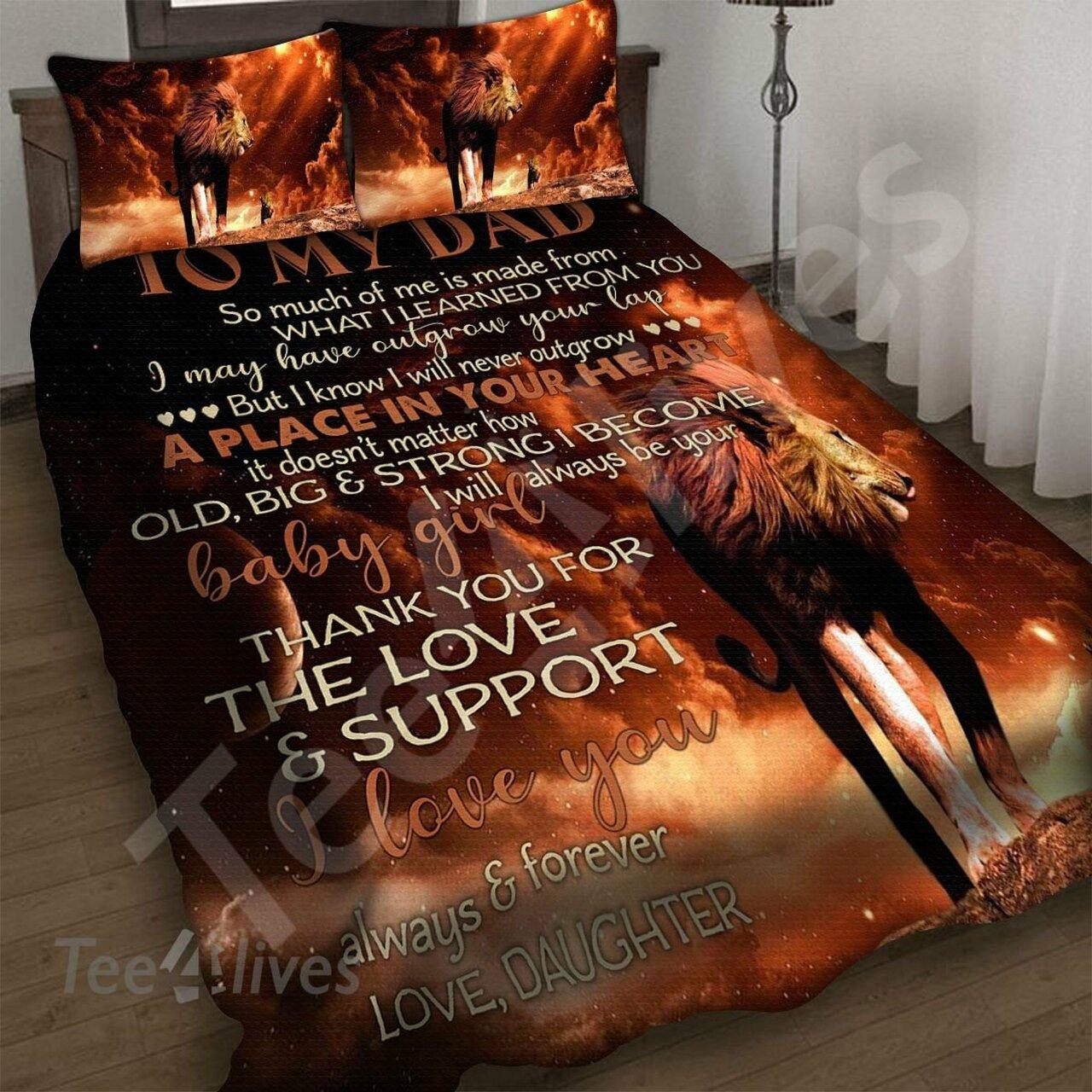 To My Dad Gift From Daughter Lion King Amazing Disney Room Decor Bedding Set Duvet Cover With Pillowcase Meaningful Gift For Dad Holiday Gift