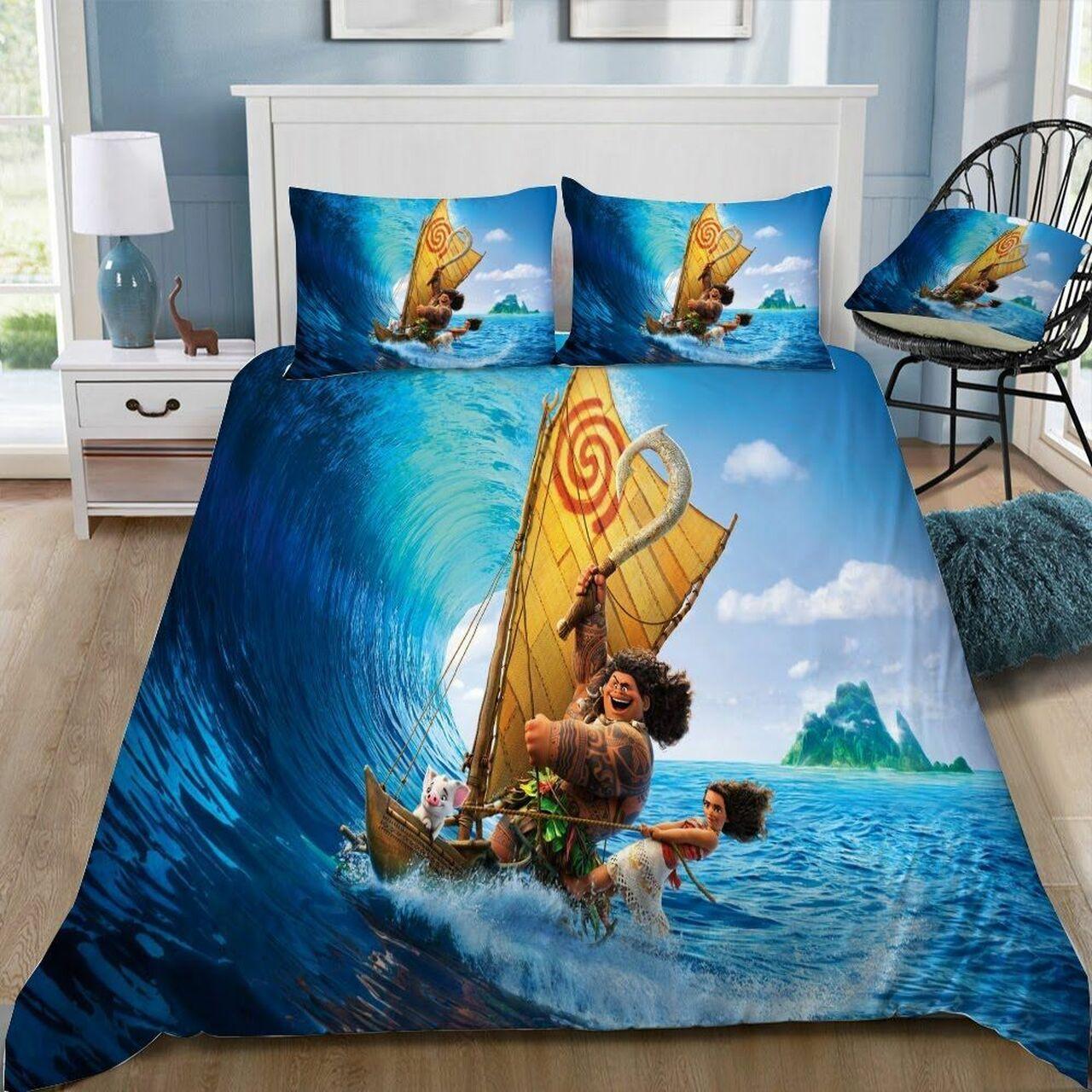 Disney Moana 2 Beautiful Decor For Disney Fan Bedding Set Duvet Cover Meaningful Gift For Love