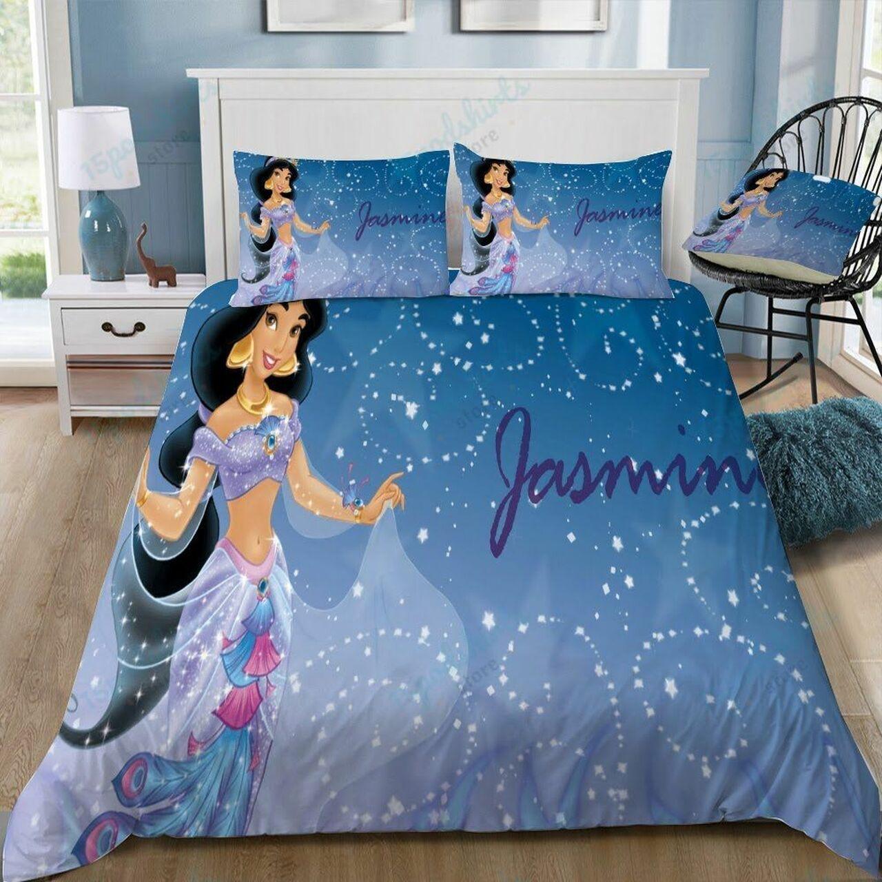 Disney Jasmine 3 Beautiful Decor For Disney Fan Bedding Set Duvet Cover Meaningful Gift For Love