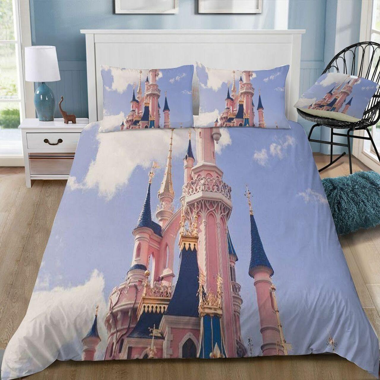 Disney Castle In A Beautiful Day 391 Beautiful Decor For Disney Fan Bedding Set Duvet Cover Meaningful Gift For Love