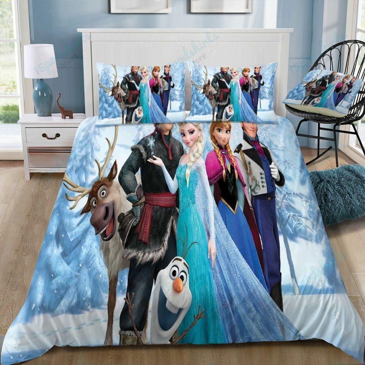 Disney Frozen Main Characters 31 Beautiful Decor For Disney Fan Bedding Set Duvet Cover Meaningful Gift For Love