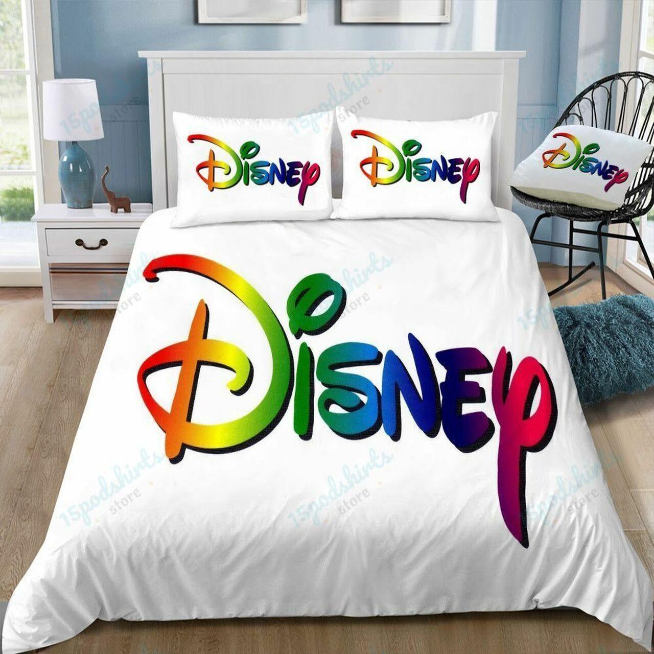 Disney Logo 20 Beautiful Decor For Disney Fan Bedding Set Duvet Cover Meaningful Gift For Love