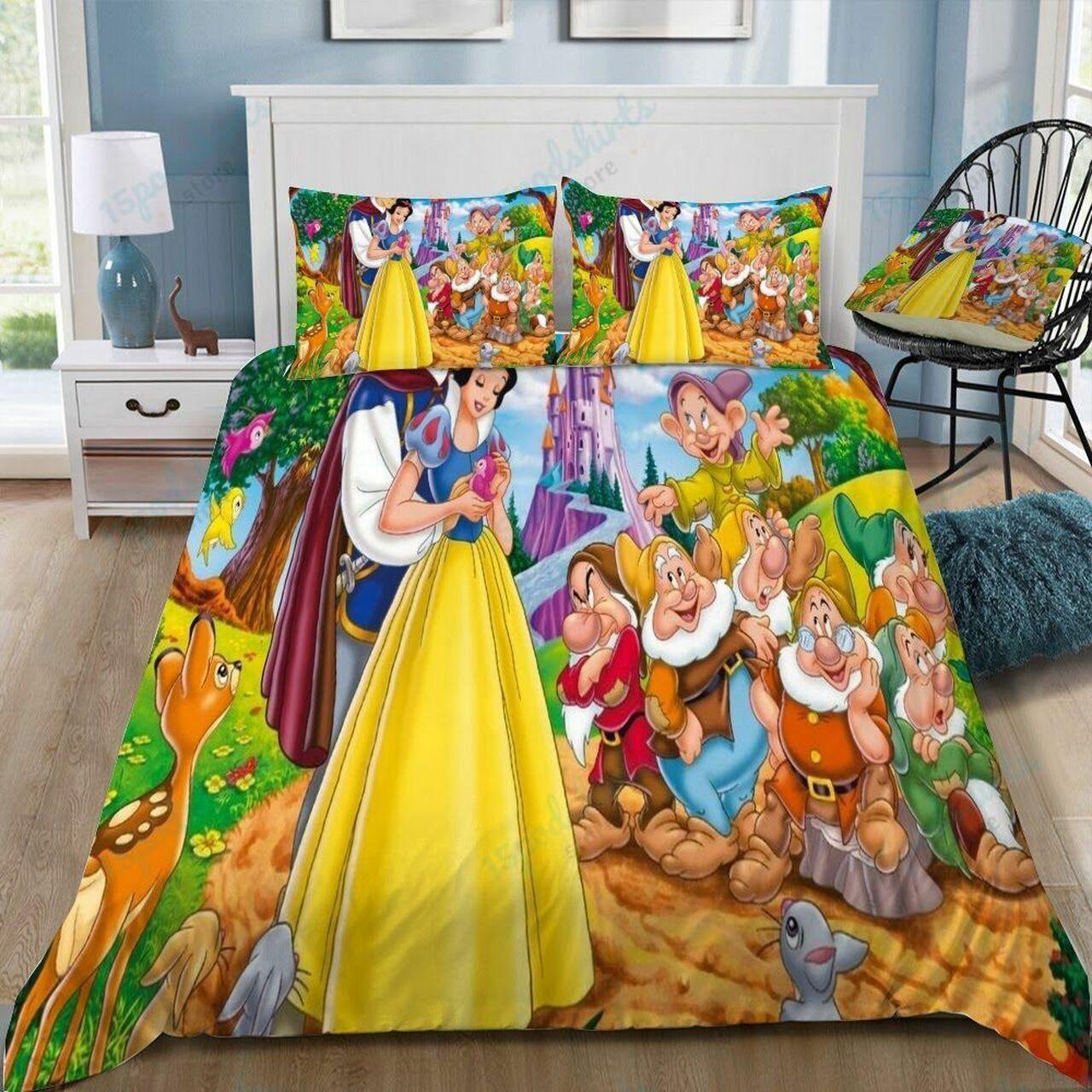 Disneynow White 9 Beautiful Decor For Disney Fan Bedding Set Duvet Cover Meaningful Gift For Love