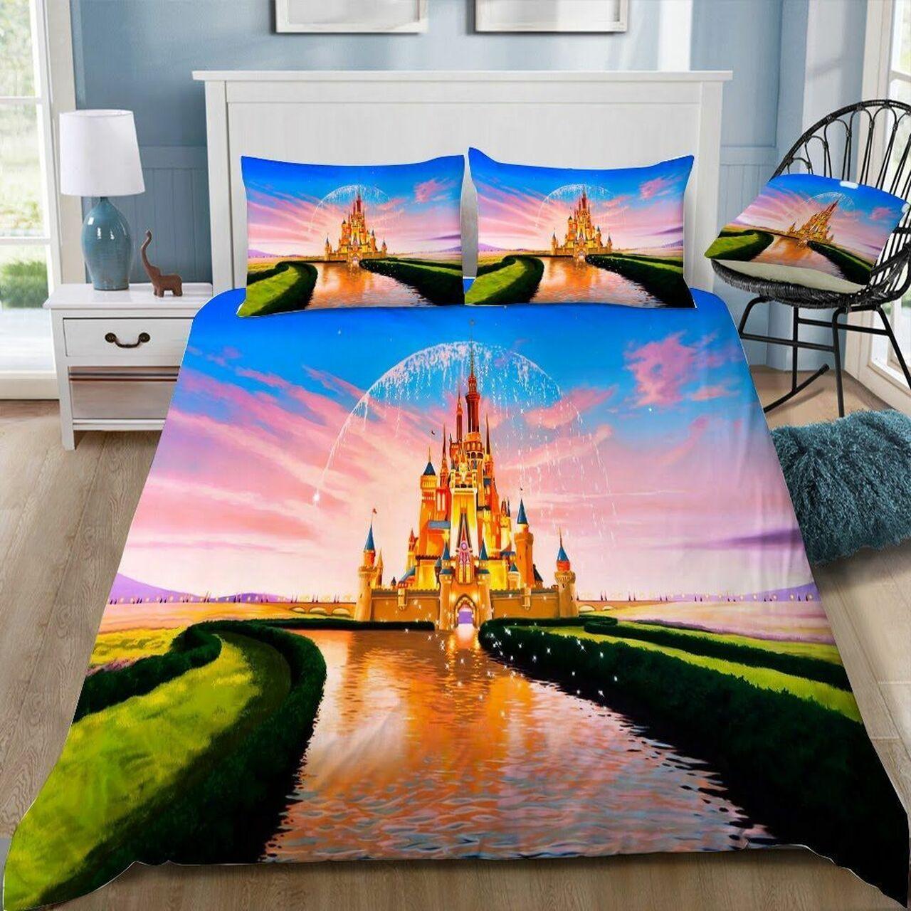 Disney Castle 91 Beautiful Decor For Disney Fan Bedding Set Duvet Cover Meaningful Gift For Love