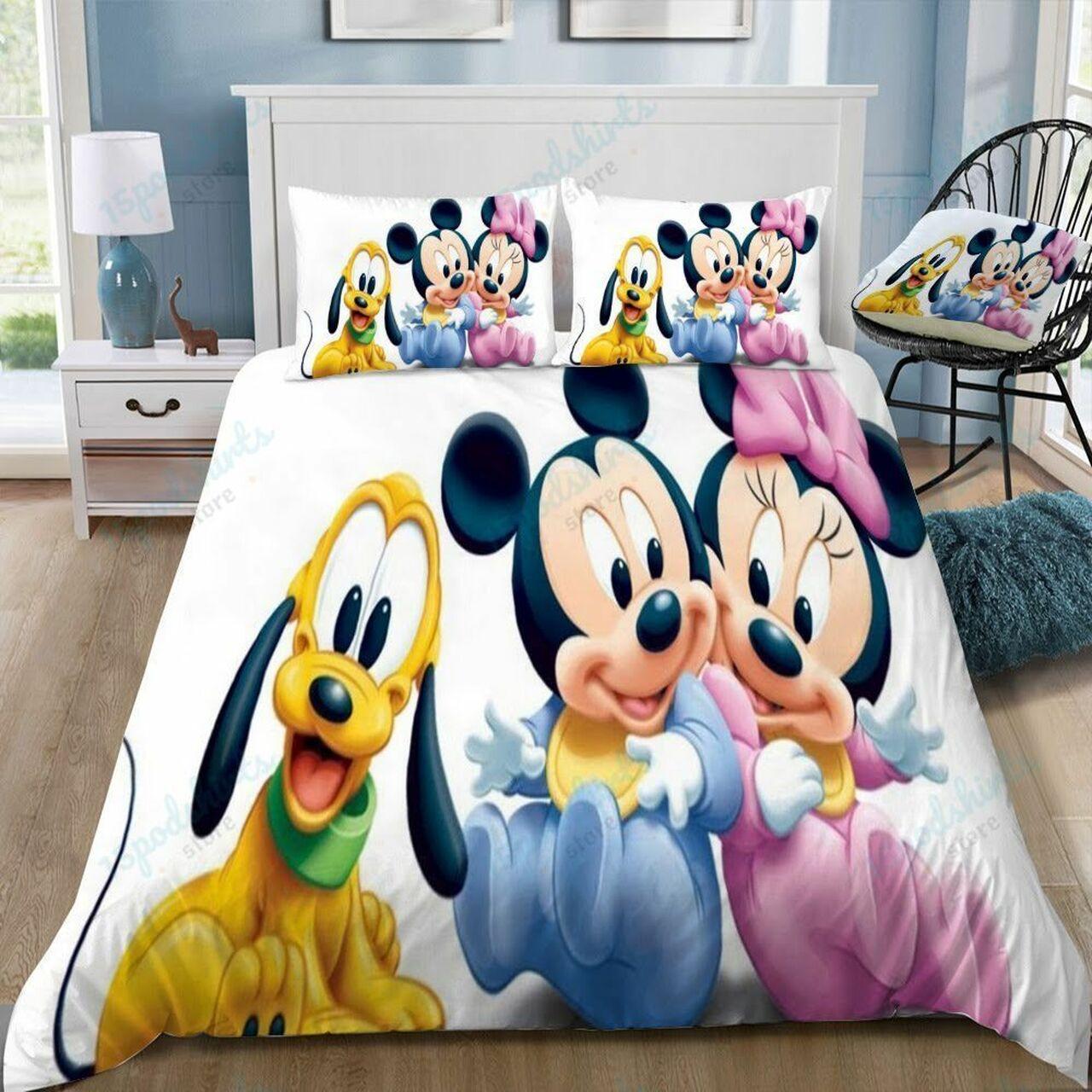 Disney Mickey Mouse And Friends 44 Beautiful Decor For Disney Fan Bedding Set Duvet Cover Meaningful Gift For Love