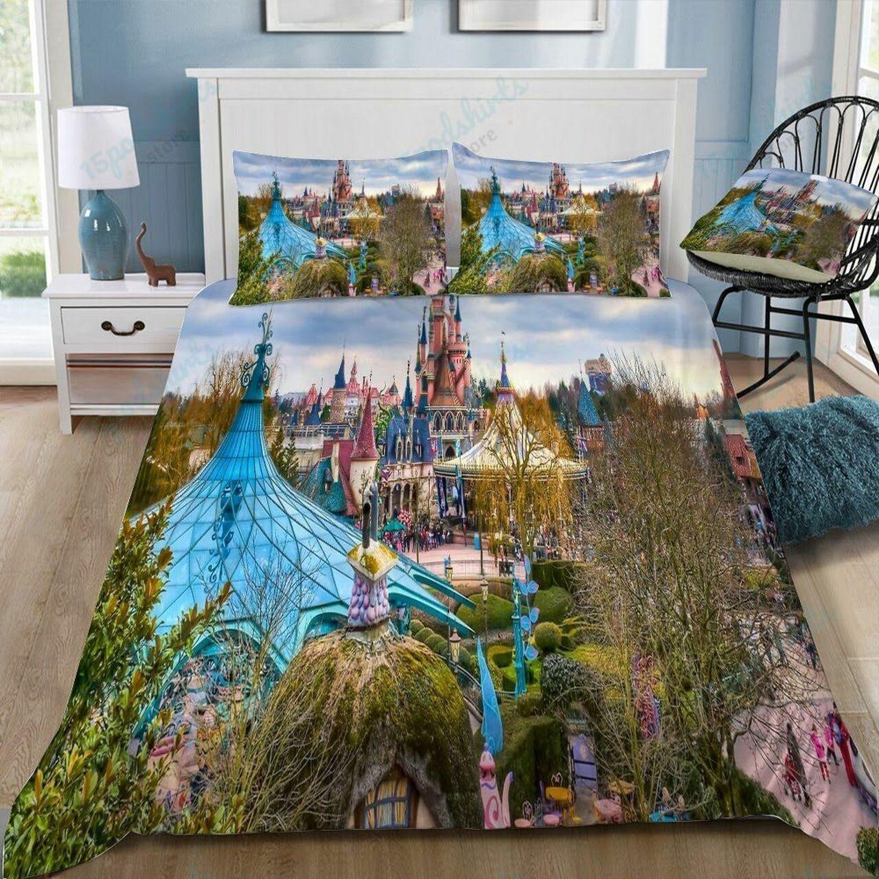 Disney Castle 415 Beautiful Decor For Disney Fan Bedding Set Duvet Cover Meaningful Gift For Love