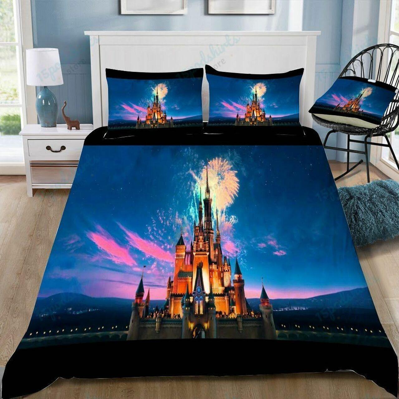 Disney Castle 185 Beautiful Decor For Disney Fan Bedding Set Duvet Cover Meaningful Gift For Love