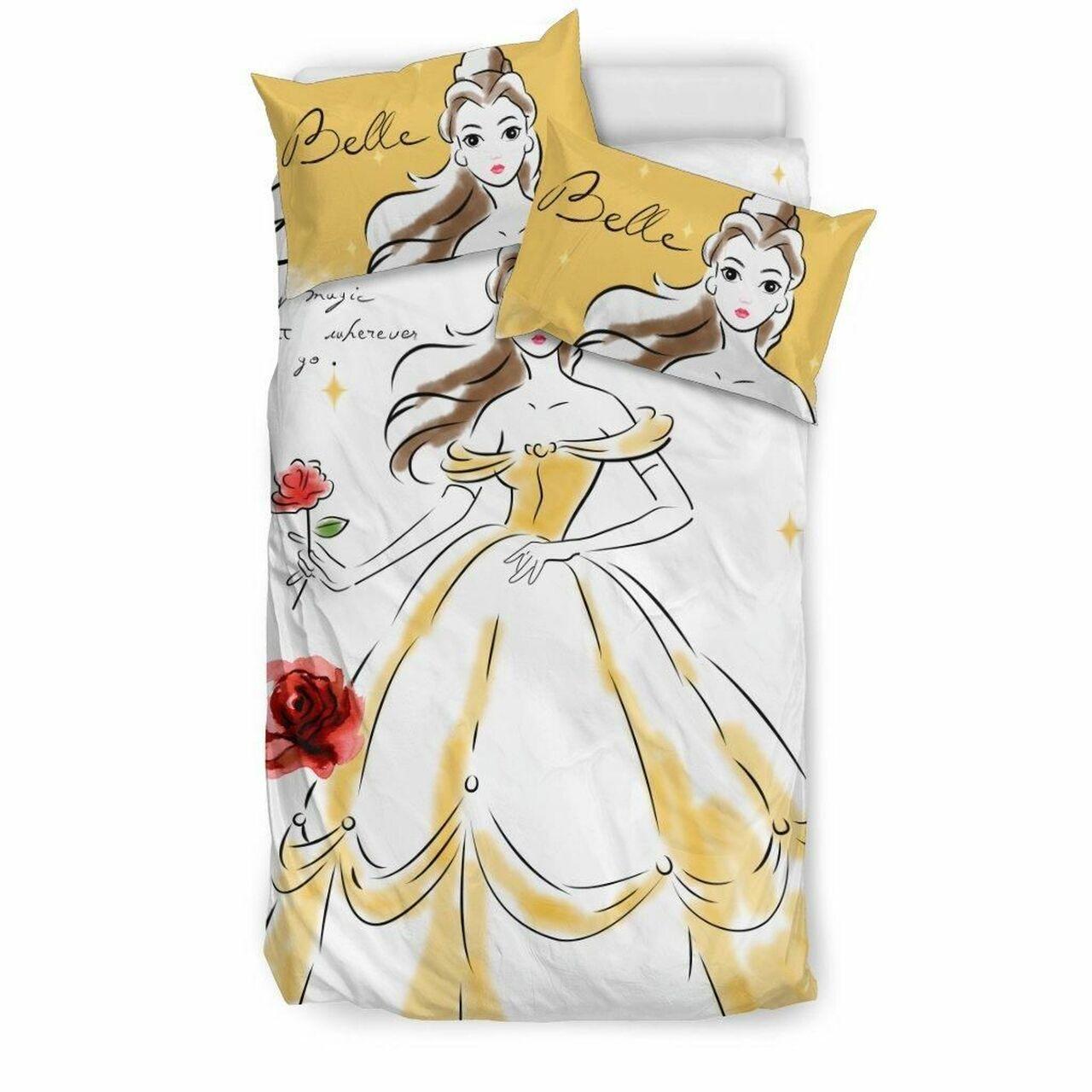 Belle Disney 1 Beautiful Decor For Disney Fan Bedding Set Duvet Cover Meaningful Gift For Love