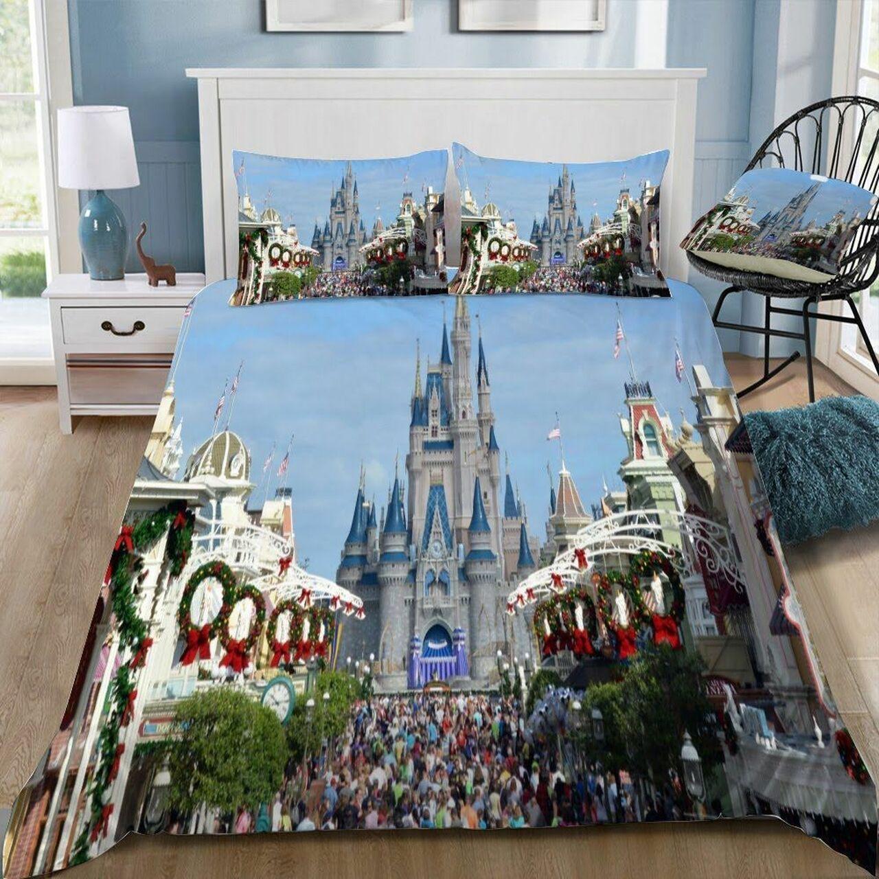 Disney Castle 81 Beautiful Decor For Disney Fan Bedding Set Duvet Cover Meaningful Gift For Love