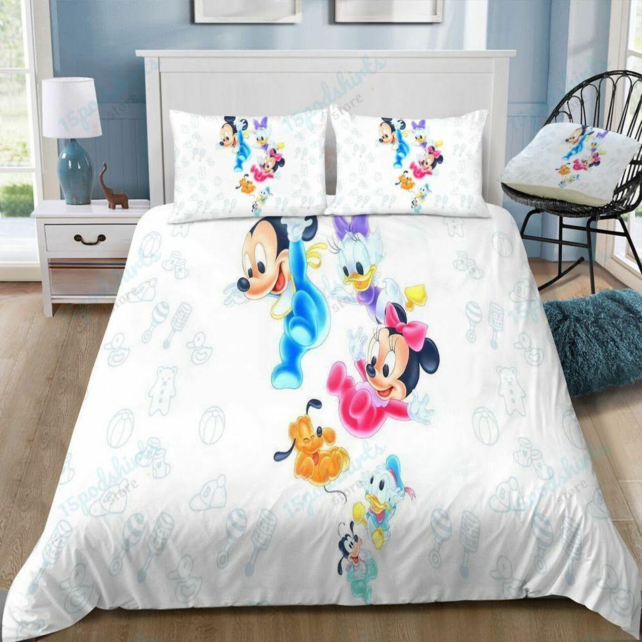Disney Mickey Mouse And Friends 4 Beautiful Decor For Disney Fan Bedding Set Duvet Cover Meaningful Gift For Love