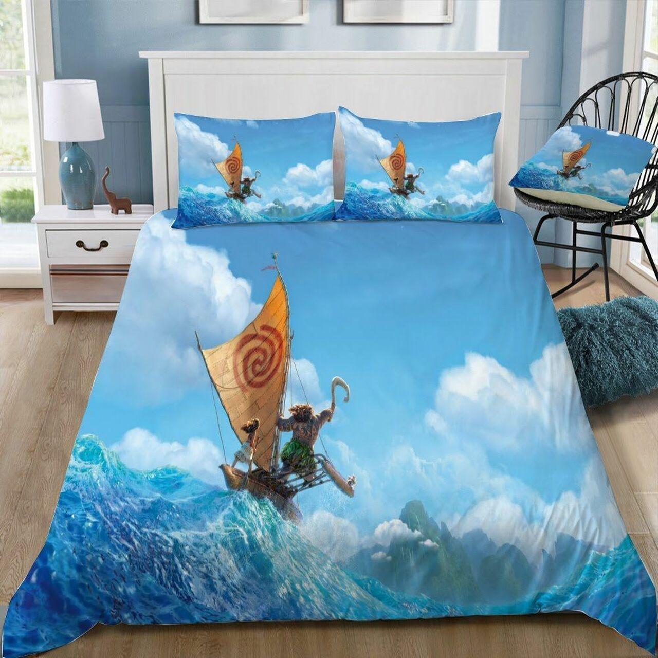 Disney Moana 3 Beautiful Decor For Disney Fan Bedding Set Duvet Cover Meaningful Gift For Love
