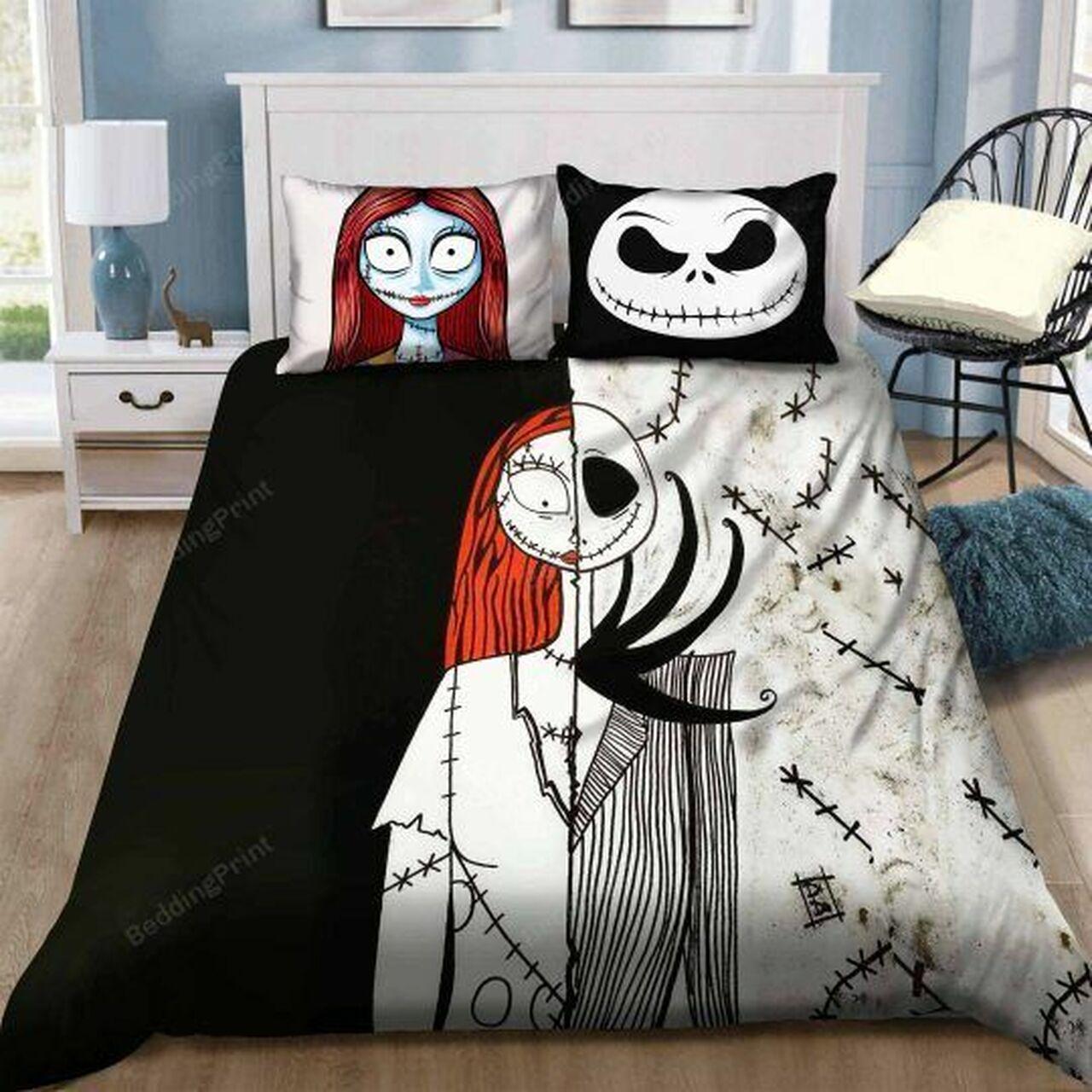The Nightmare Before Christmas Jackkellington Andally Beautiful Decor For Disney Fan Bedding Set Duvet Cover With Pillowcase Meaningful Gift For Love