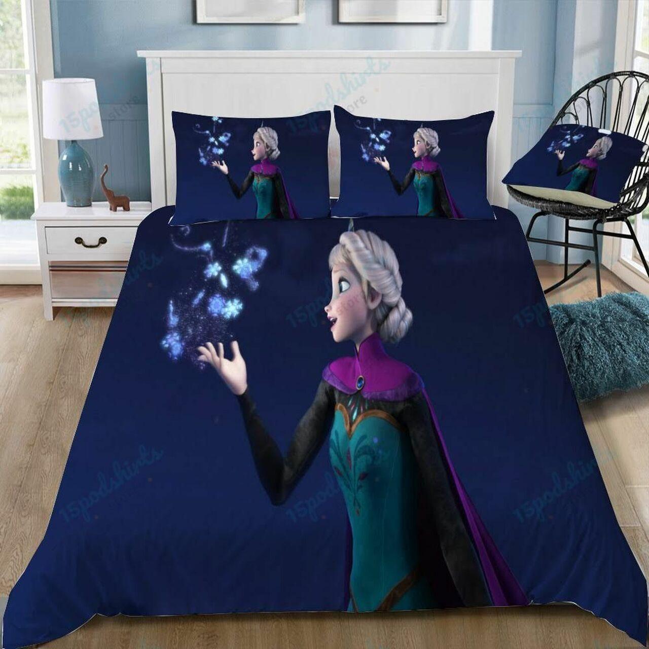Disney Frozen Elsa The Pretty Queen 53 Beautiful Decor For Disney Fan Bedding Set Duvet Cover Meaningful Gift For Love