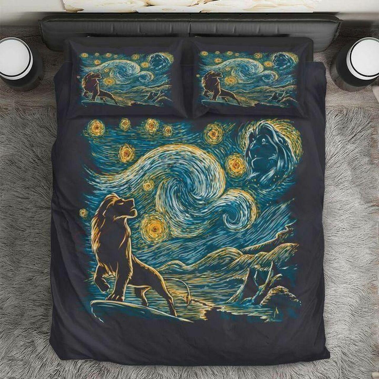 Lion King Thetarry Night Amazing Disney Room Decor Bedding Set Duvet Cover With Pillowcase Meaningful Gift For Kids Friend Family Member Holiday Gift