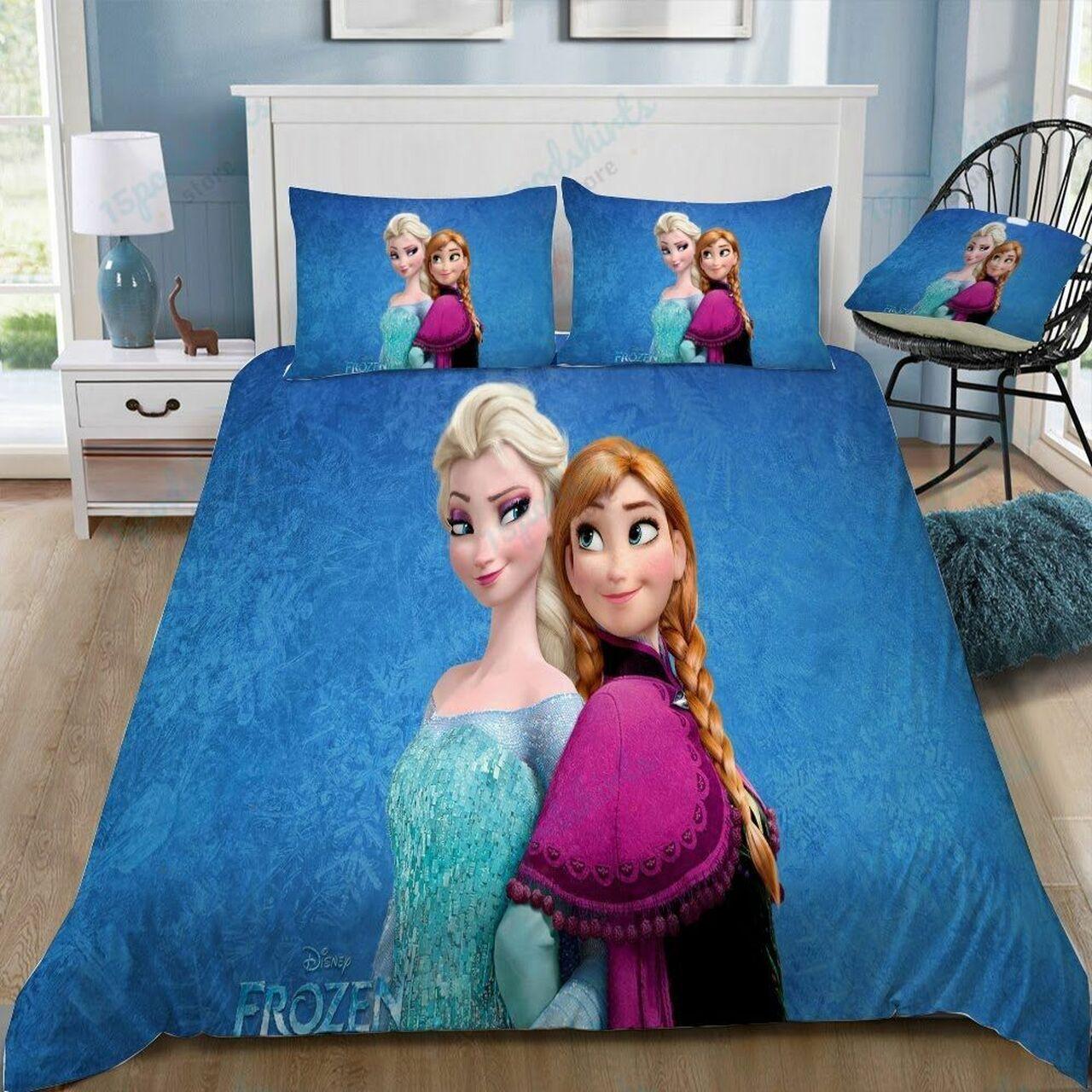 Disney Frozen Anna And Elsa 34 Beautiful Decor For Disney Fan Bedding Set Duvet Cover Meaningful Gift For Love