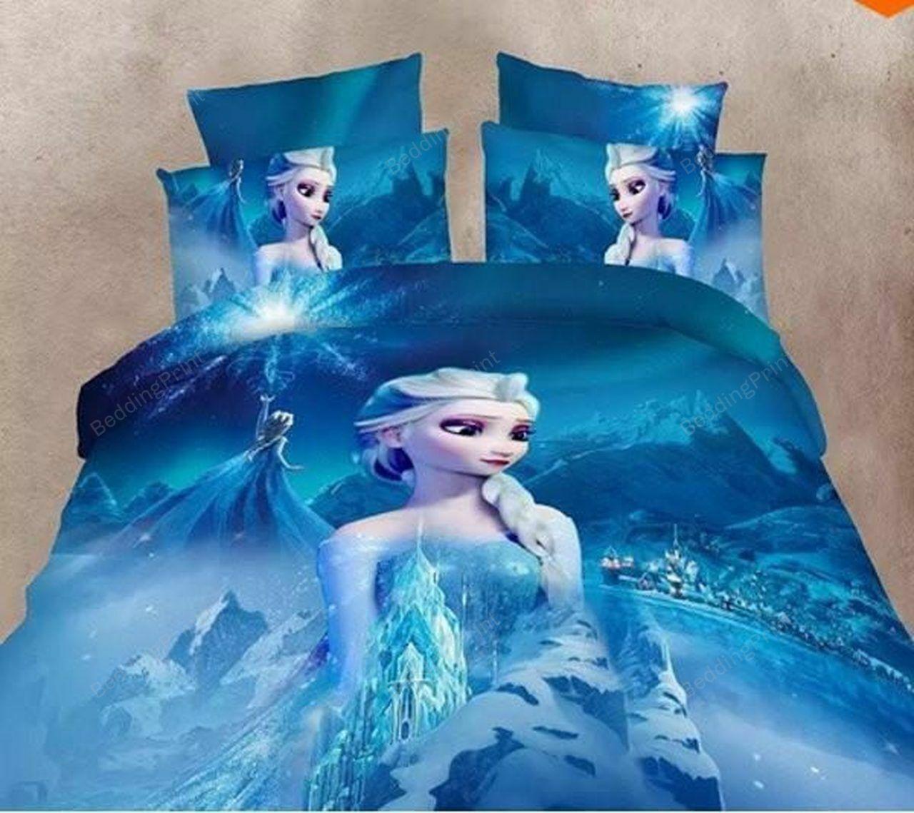 Elsa Frozen Duvet Twinize Amazing Disney Room Decor Bedding Set Duvet Cover With Pillowcase Meaningful Gift For Kids Friend Family Member Holiday Gift