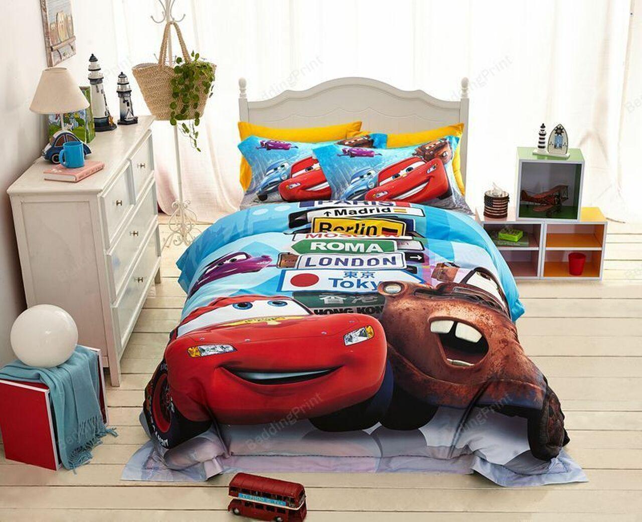 Disney Cars And Trucks The Movie For Disney Fan Bedding Set Duvet Cover For Bedroom Decorations