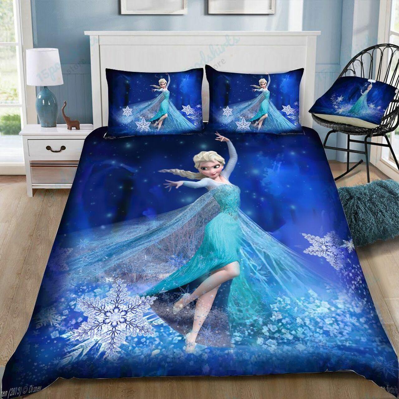 Disney Frozen Elsa Innow Flakes 33 Beautiful Decor For Disney Fan Bedding Set Duvet Cover Meaningful Gift For Love