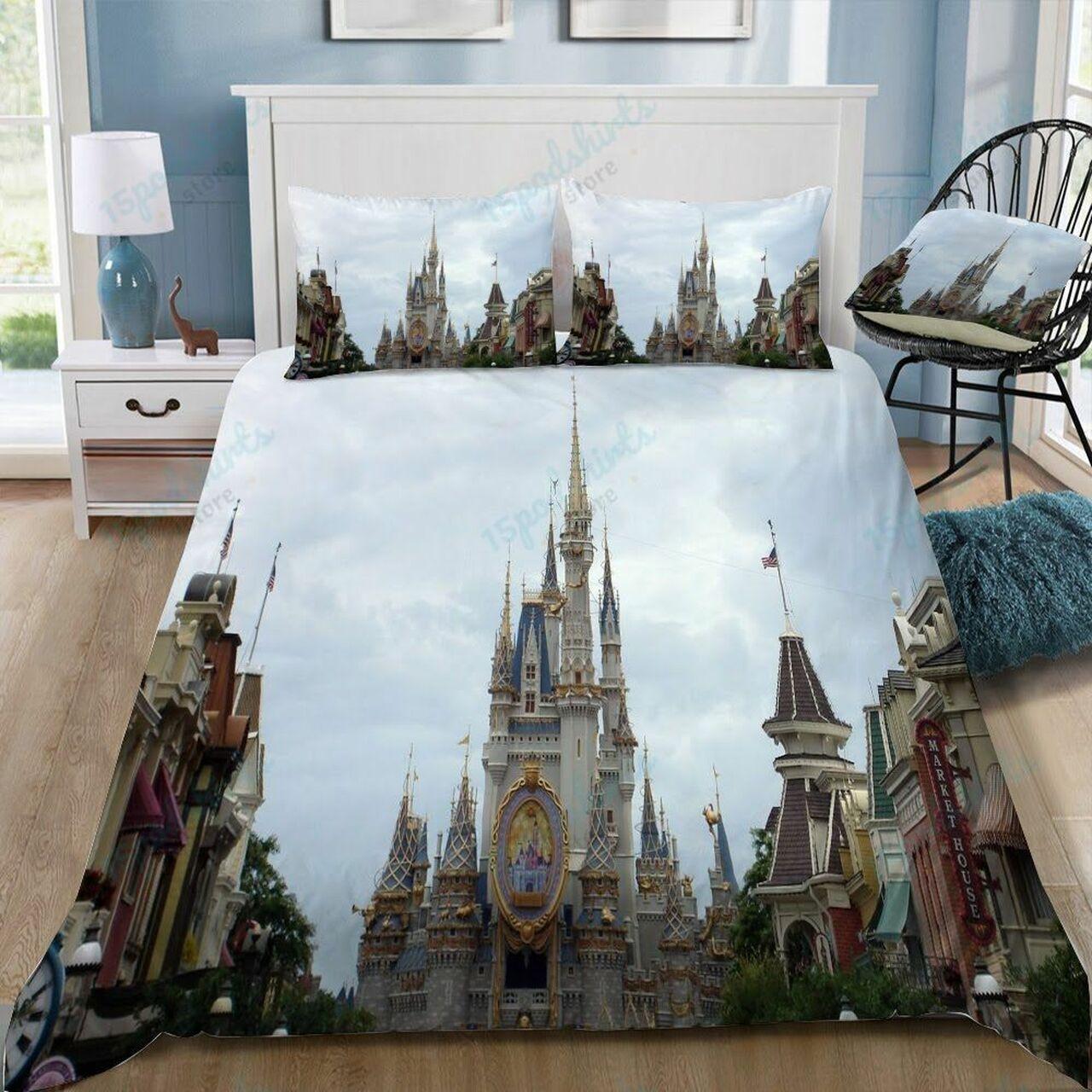 Disney Castle 333 Beautiful Decor For Disney Fan Bedding Set Duvet Cover Meaningful Gift For Love