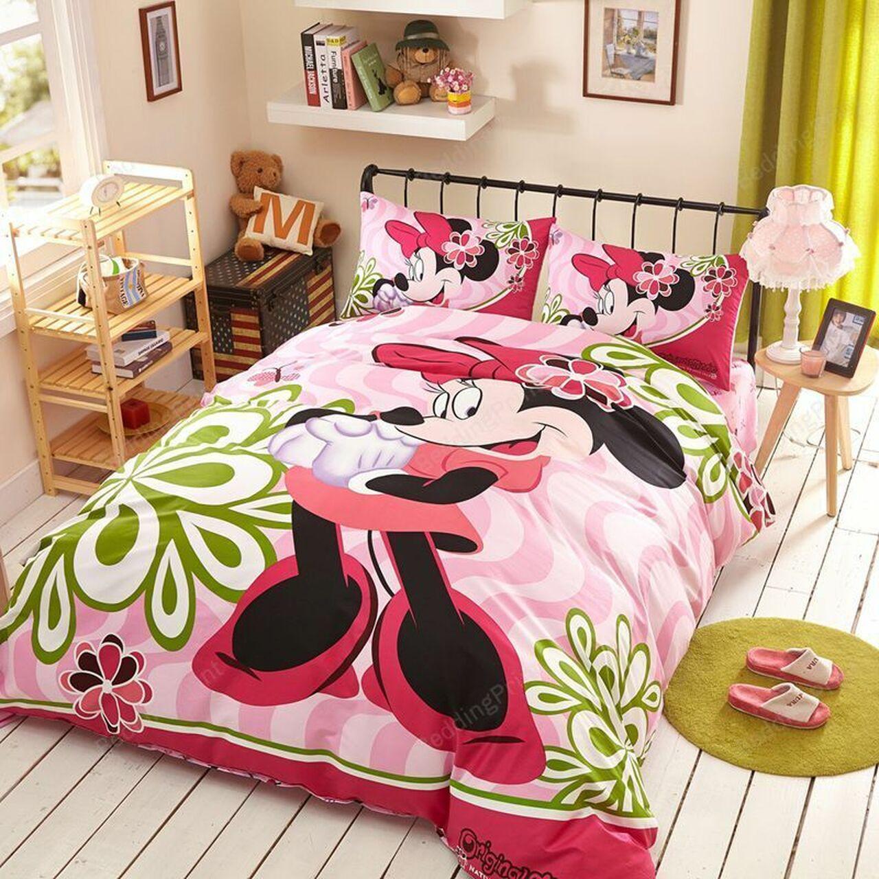 Fantastic Minnie Mouse Amazing Disney Room Decor Bedding Set Duvet Cover With Pillowcase Meaningful Gift For Holiday Season