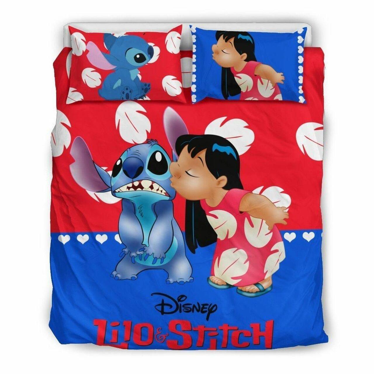 Stitch Disney 4 Beautiful Decor For Disney Fan Bedding Set Duvet Cover Meaningful Gift For Love